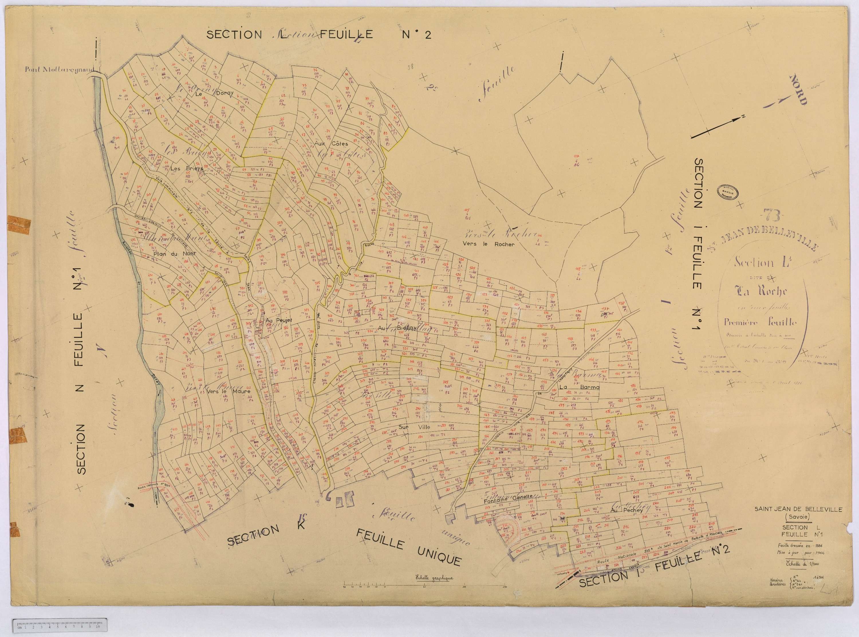 Saint-Jean-de-Belleville - Cadastre rénové (1964).