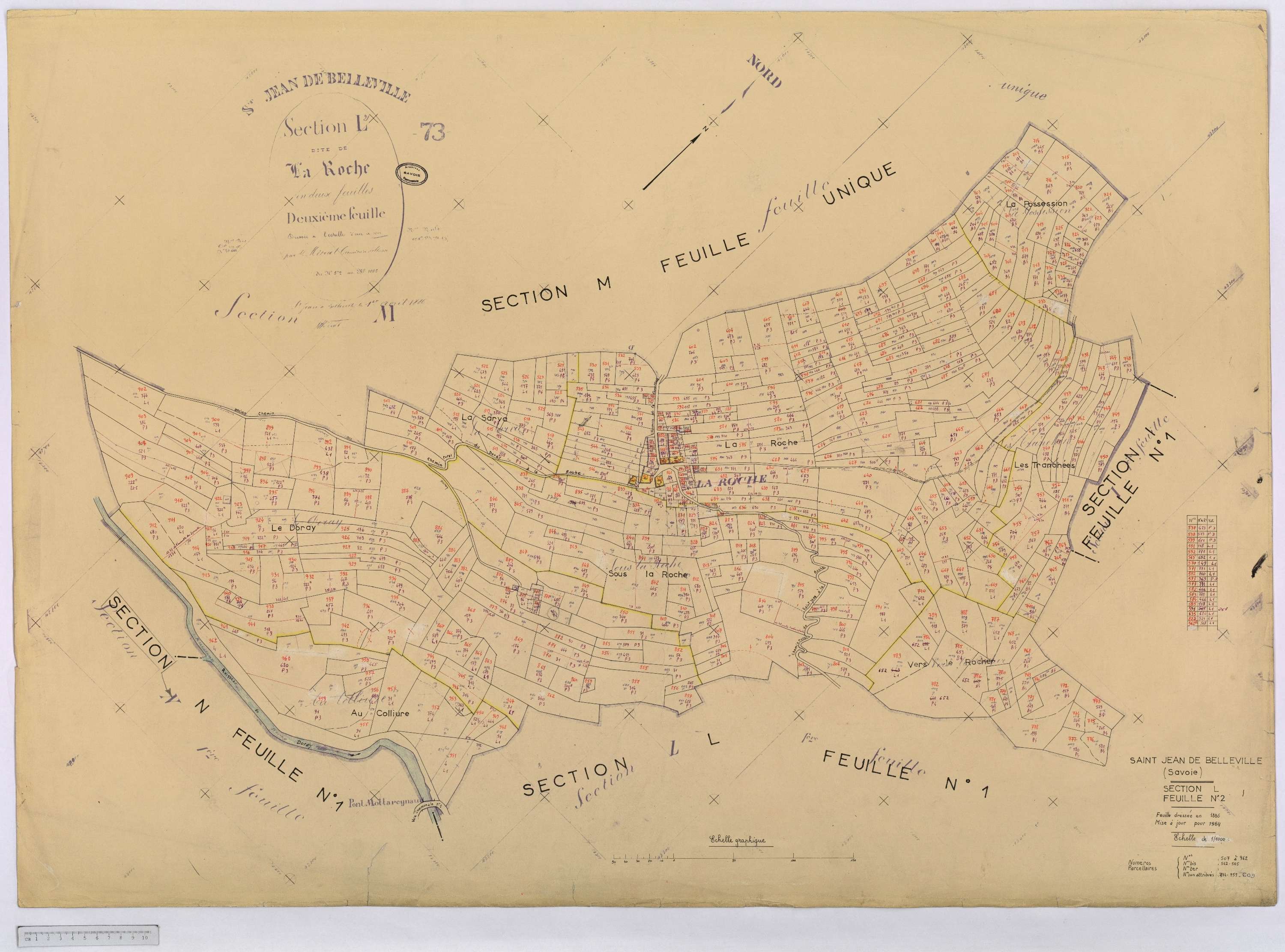 Saint-Jean-de-Belleville - Cadastre rénové (1964).