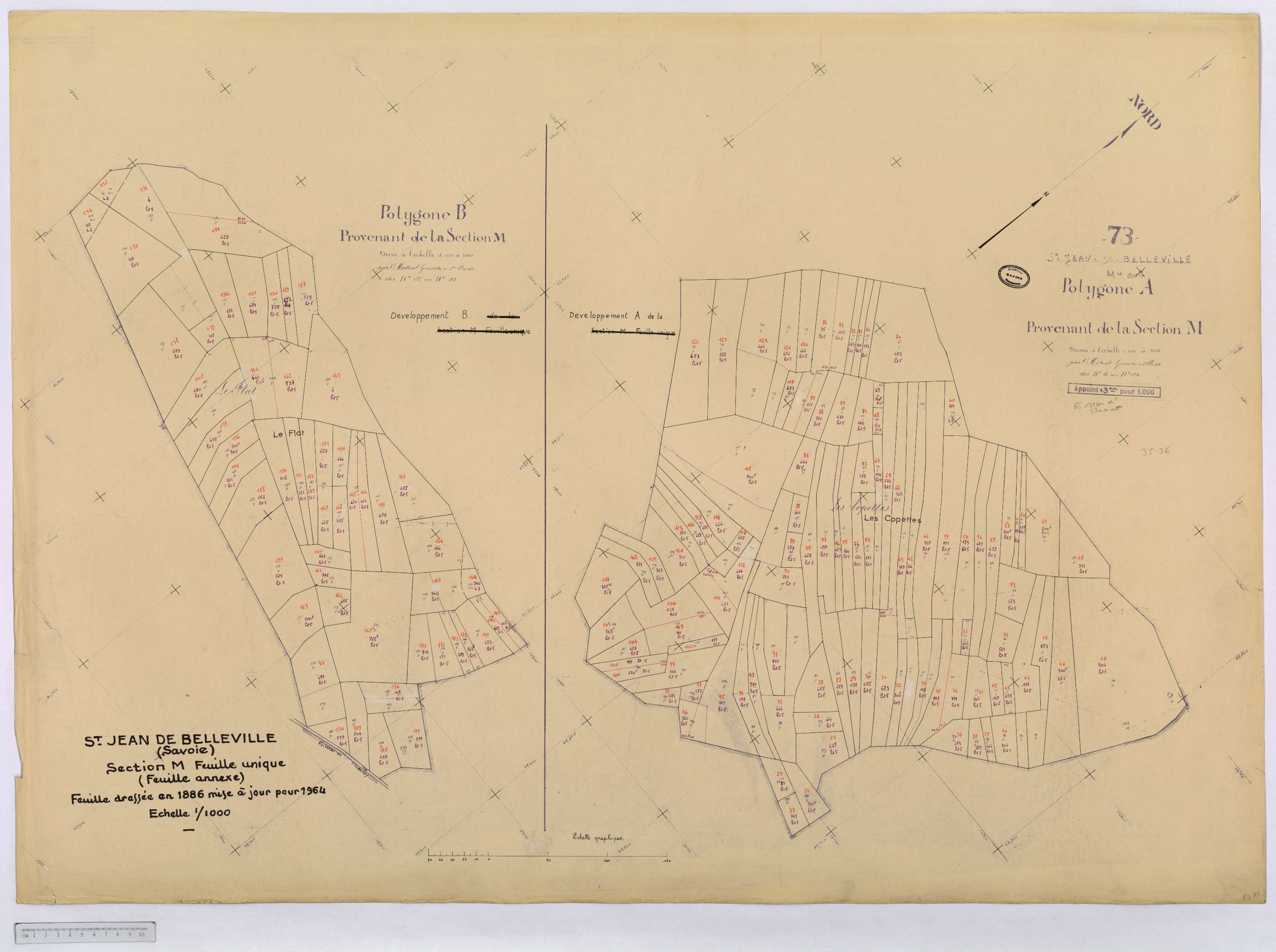 Saint-Jean-de-Belleville - Cadastre rénové (1964).