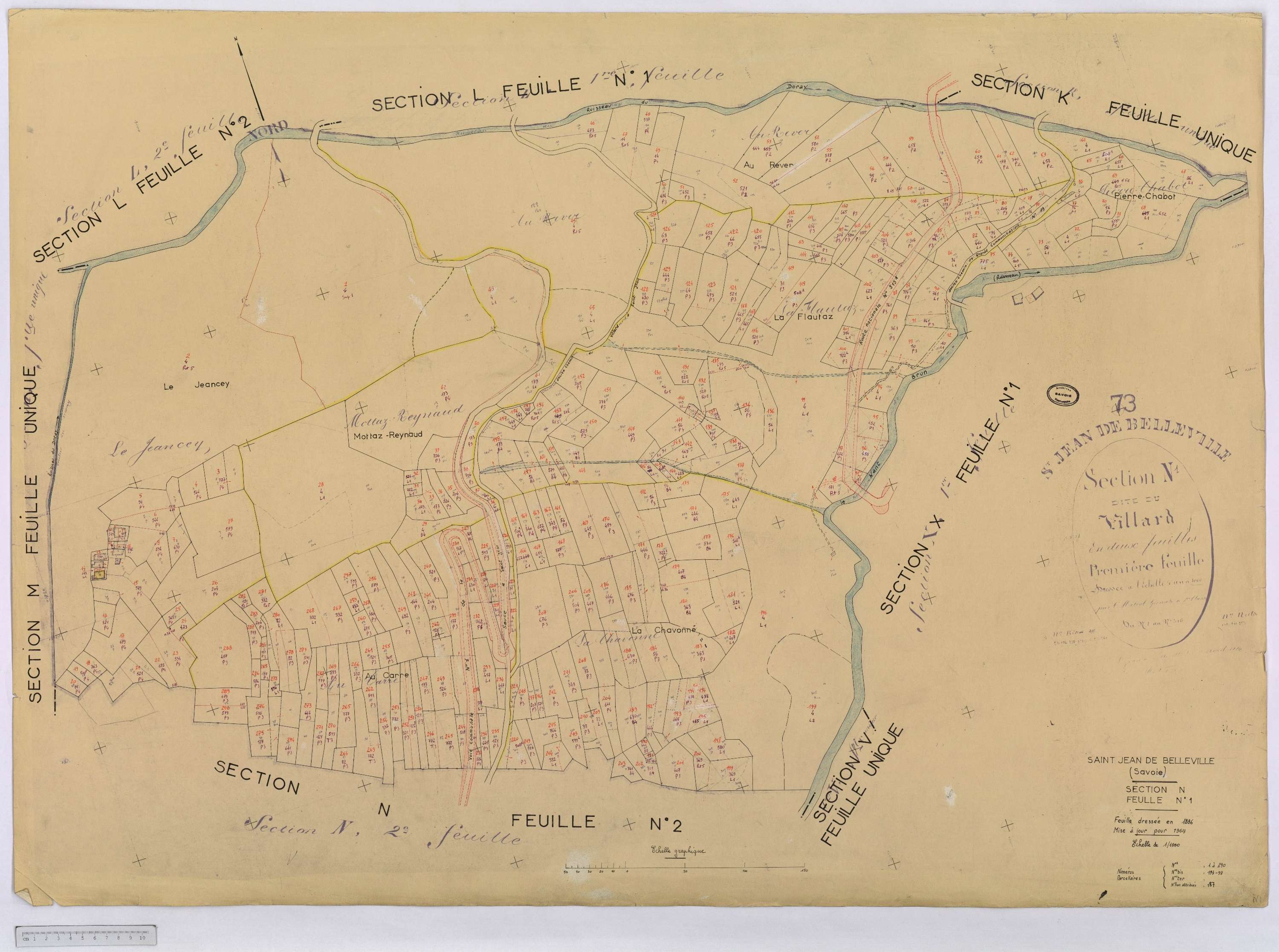 Saint-Jean-de-Belleville - Cadastre rénové (1964).