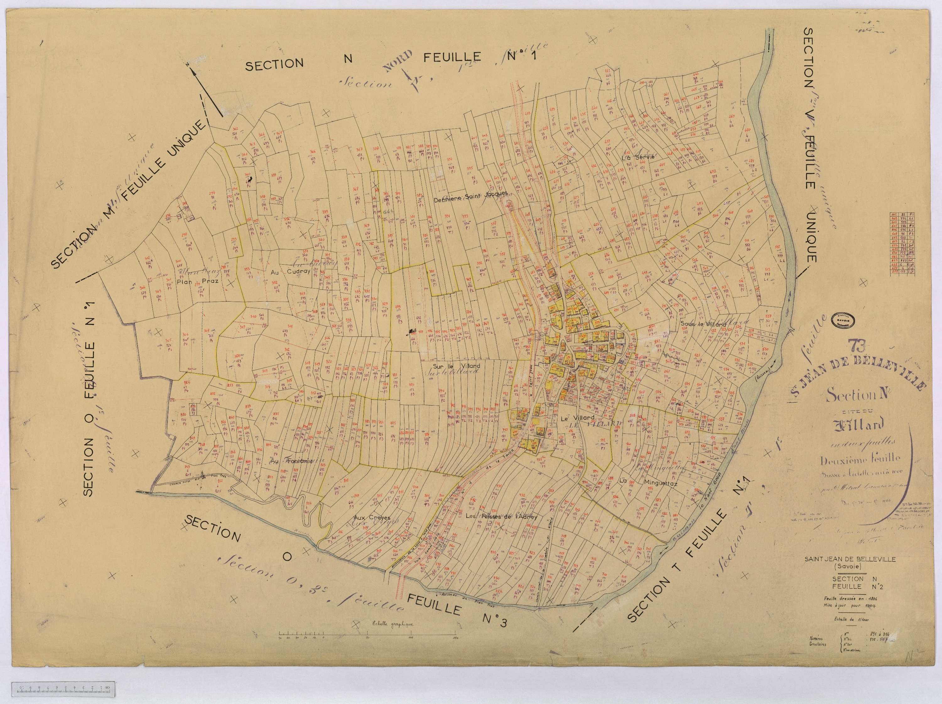 Saint-Jean-de-Belleville - Cadastre rénové (1964).