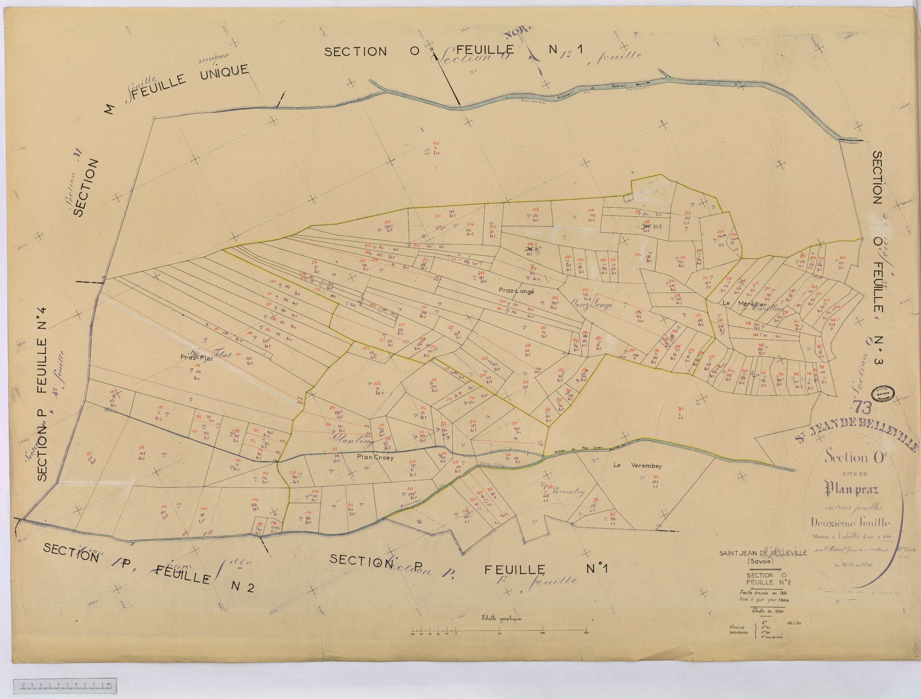 Saint-Jean-de-Belleville - Cadastre rénové (1964).