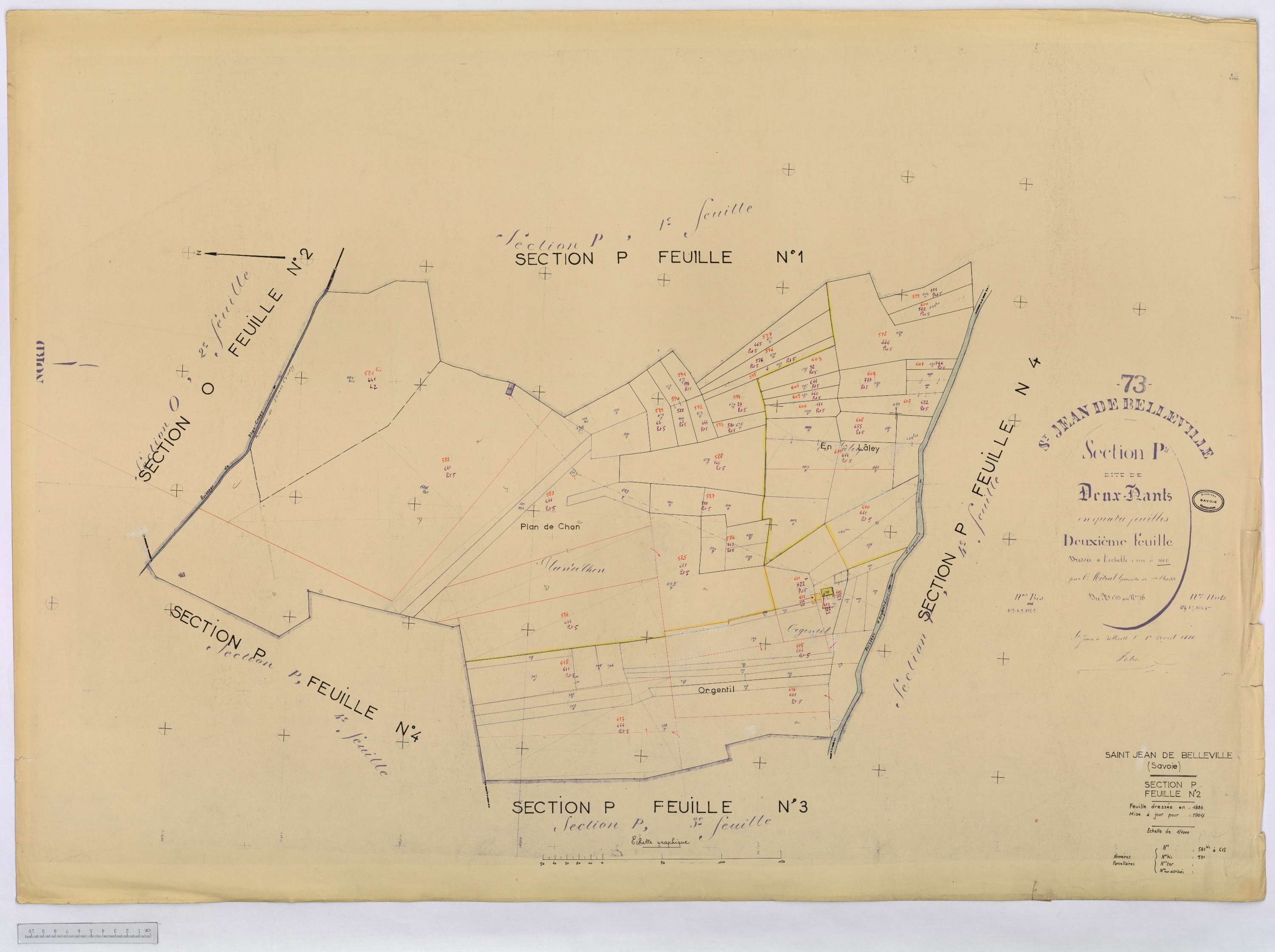 Saint-Jean-de-Belleville - Cadastre rénové (1964).