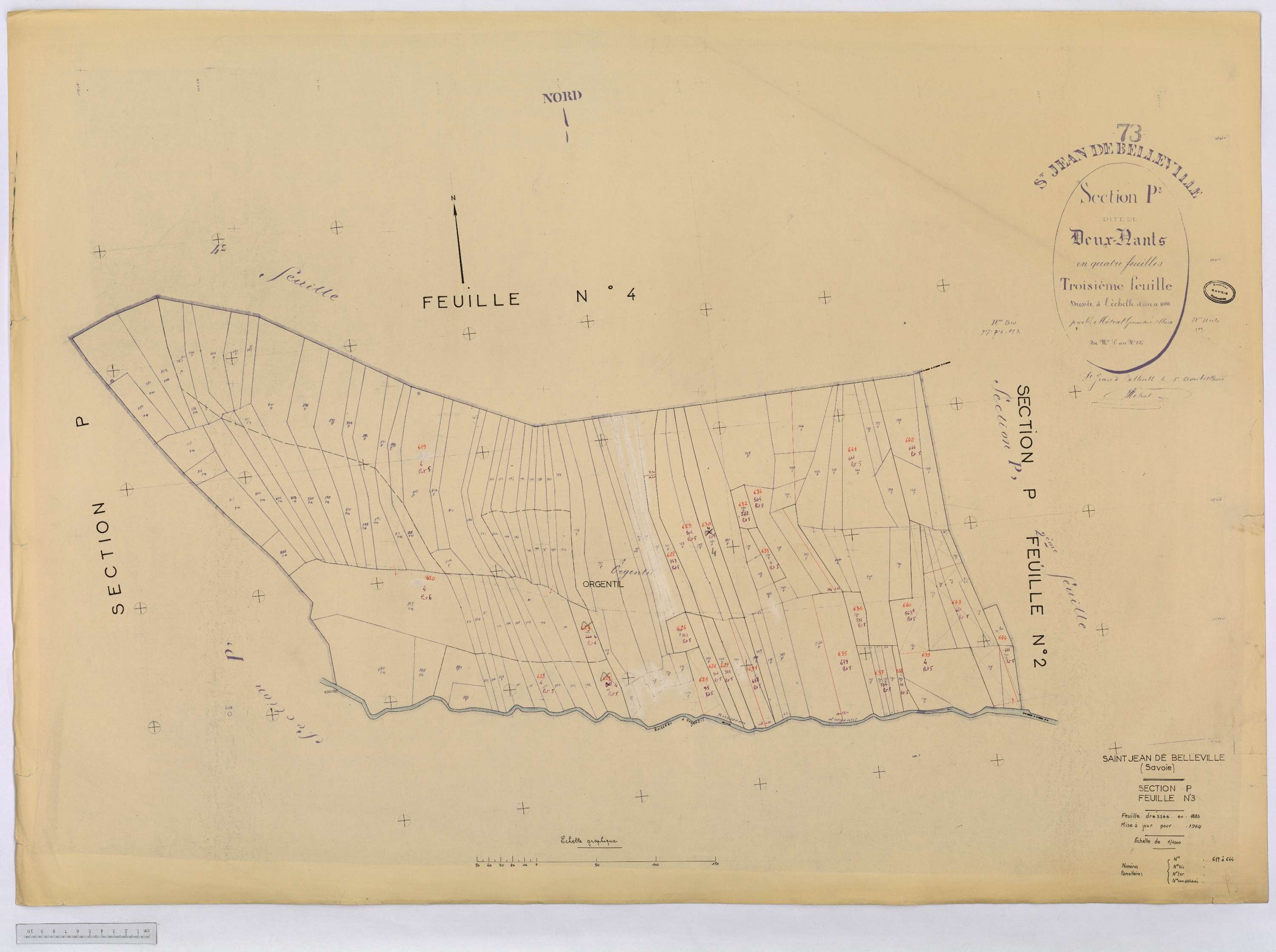 Saint-Jean-de-Belleville - Cadastre rénové (1964).