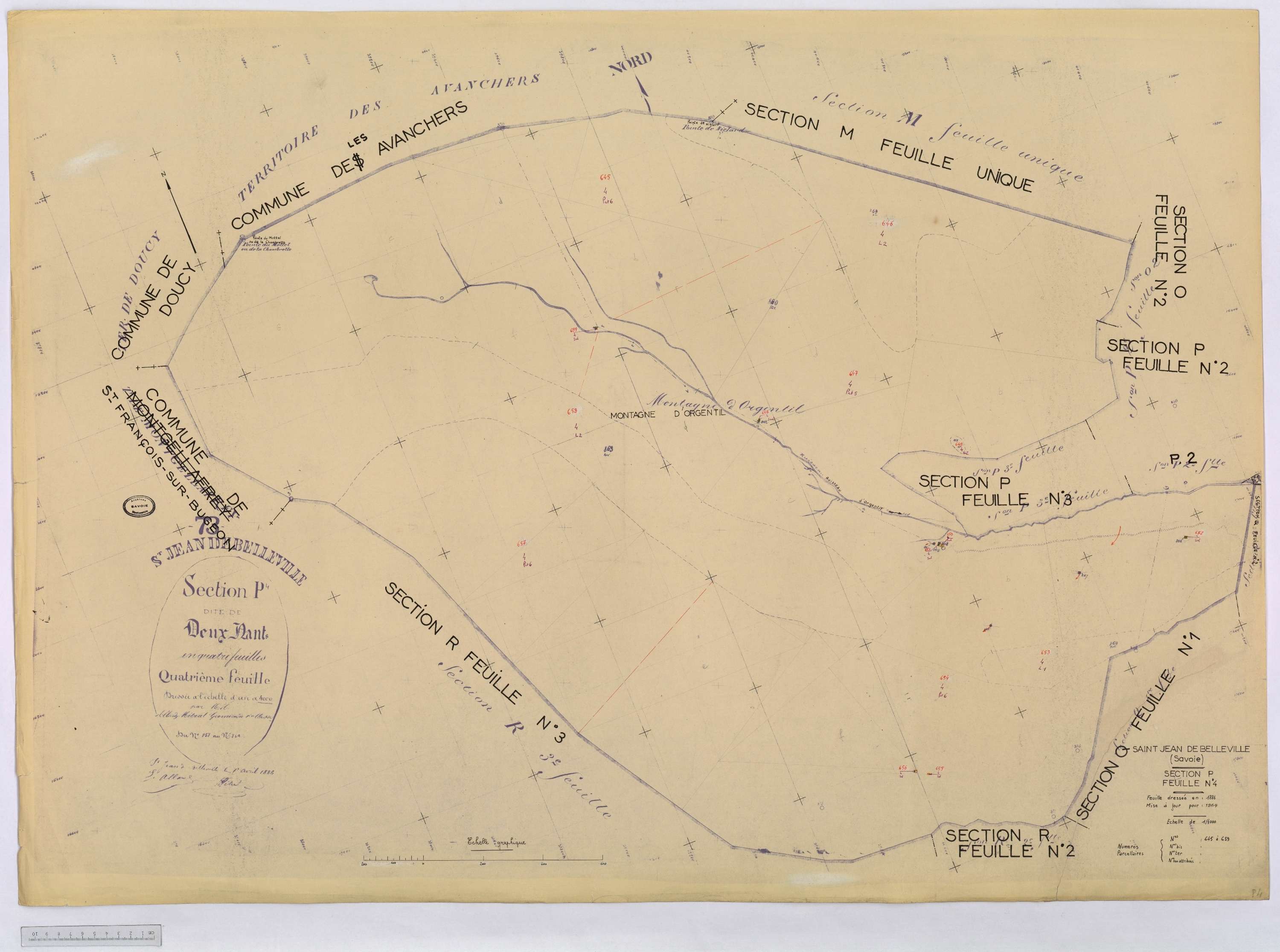 Saint-Jean-de-Belleville - Cadastre rénové (1964).