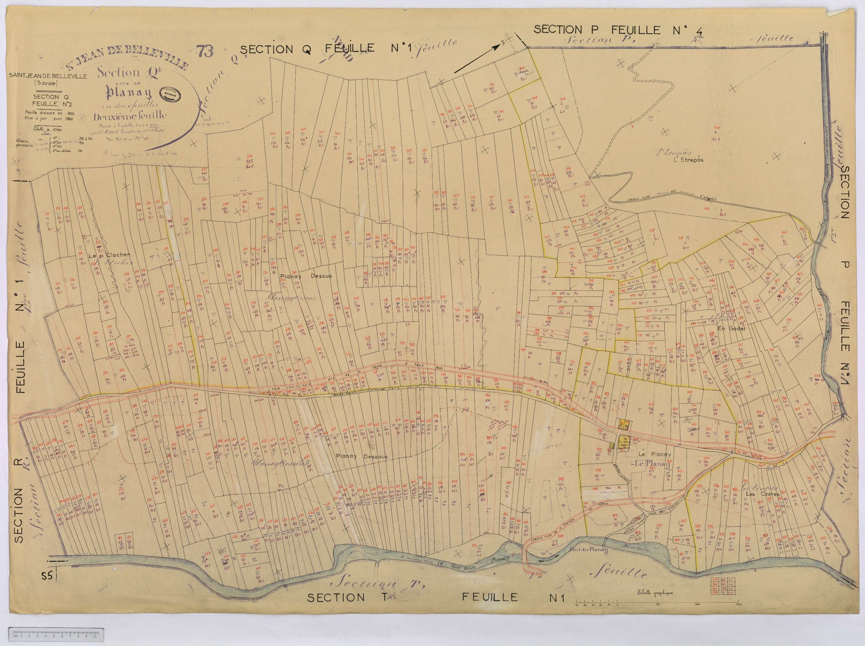 Saint-Jean-de-Belleville - Cadastre rénové (1964).