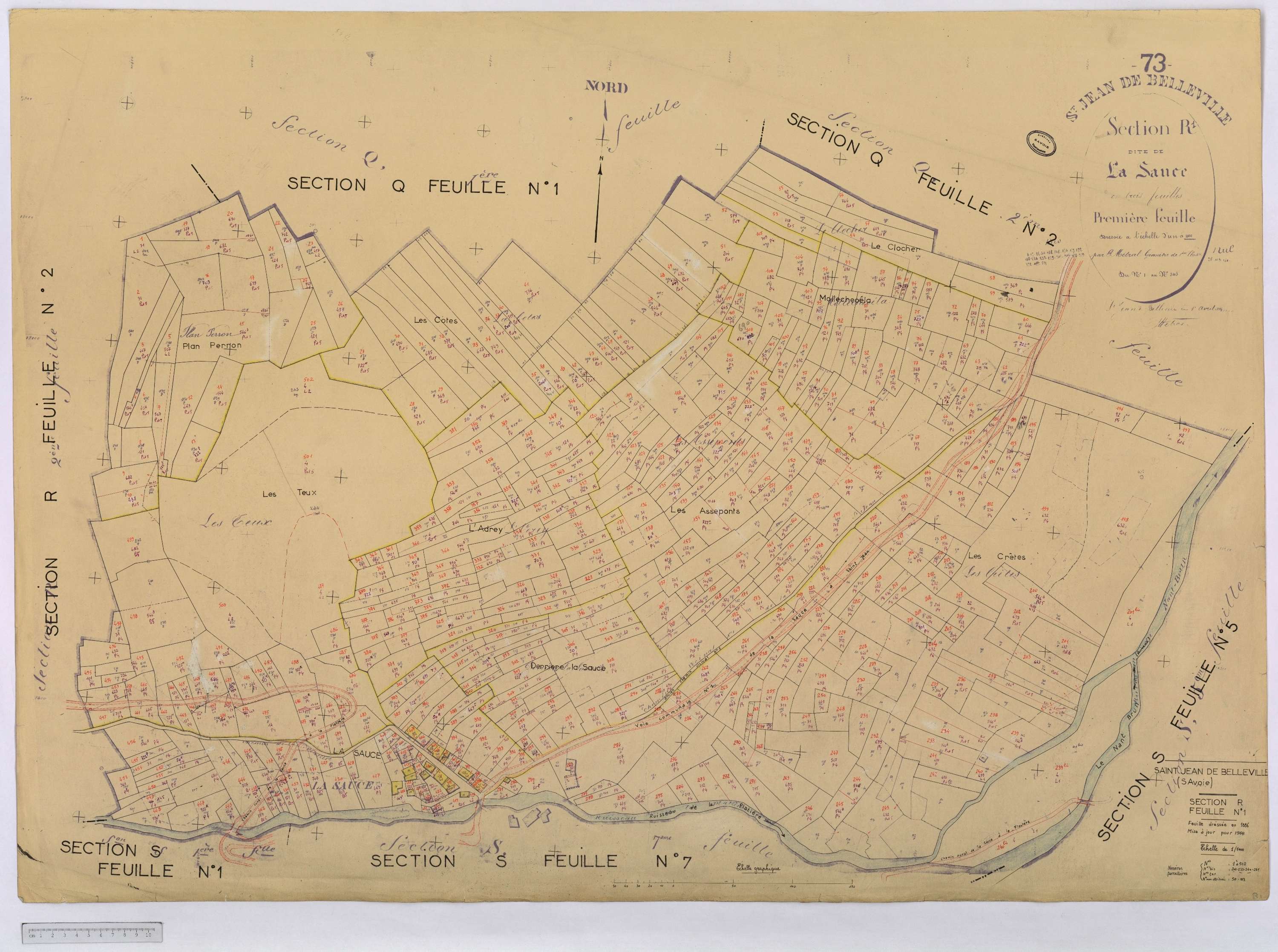 Saint-Jean-de-Belleville - Cadastre rénové (1964).
