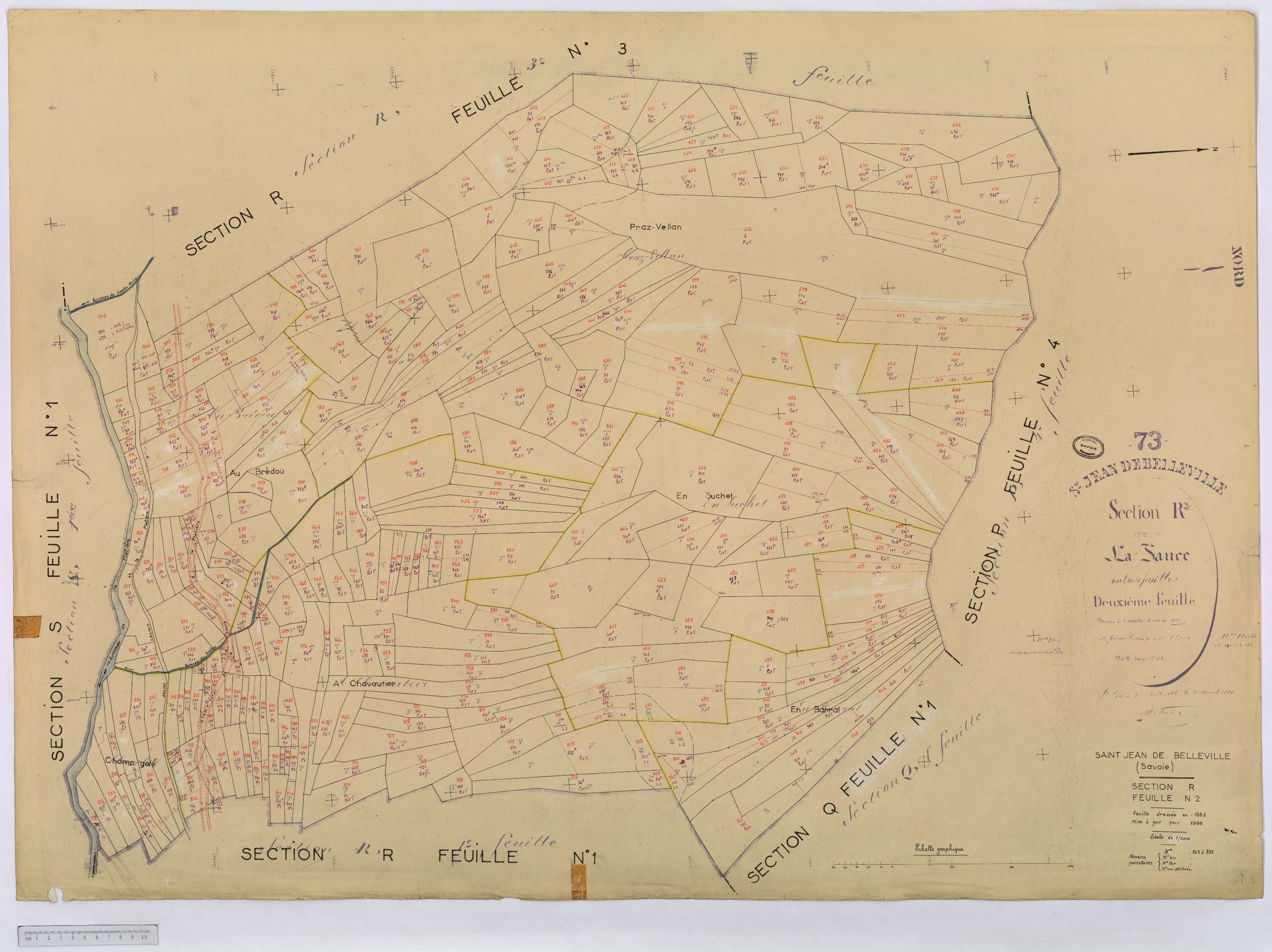Saint-Jean-de-Belleville - Cadastre rénové (1964).