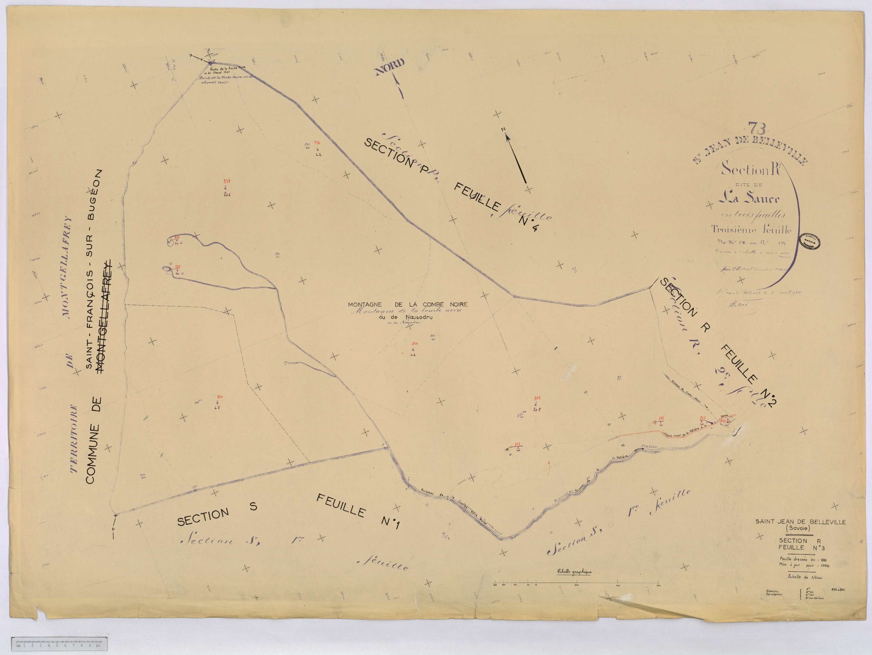 Saint-Jean-de-Belleville - Cadastre rénové (1964).