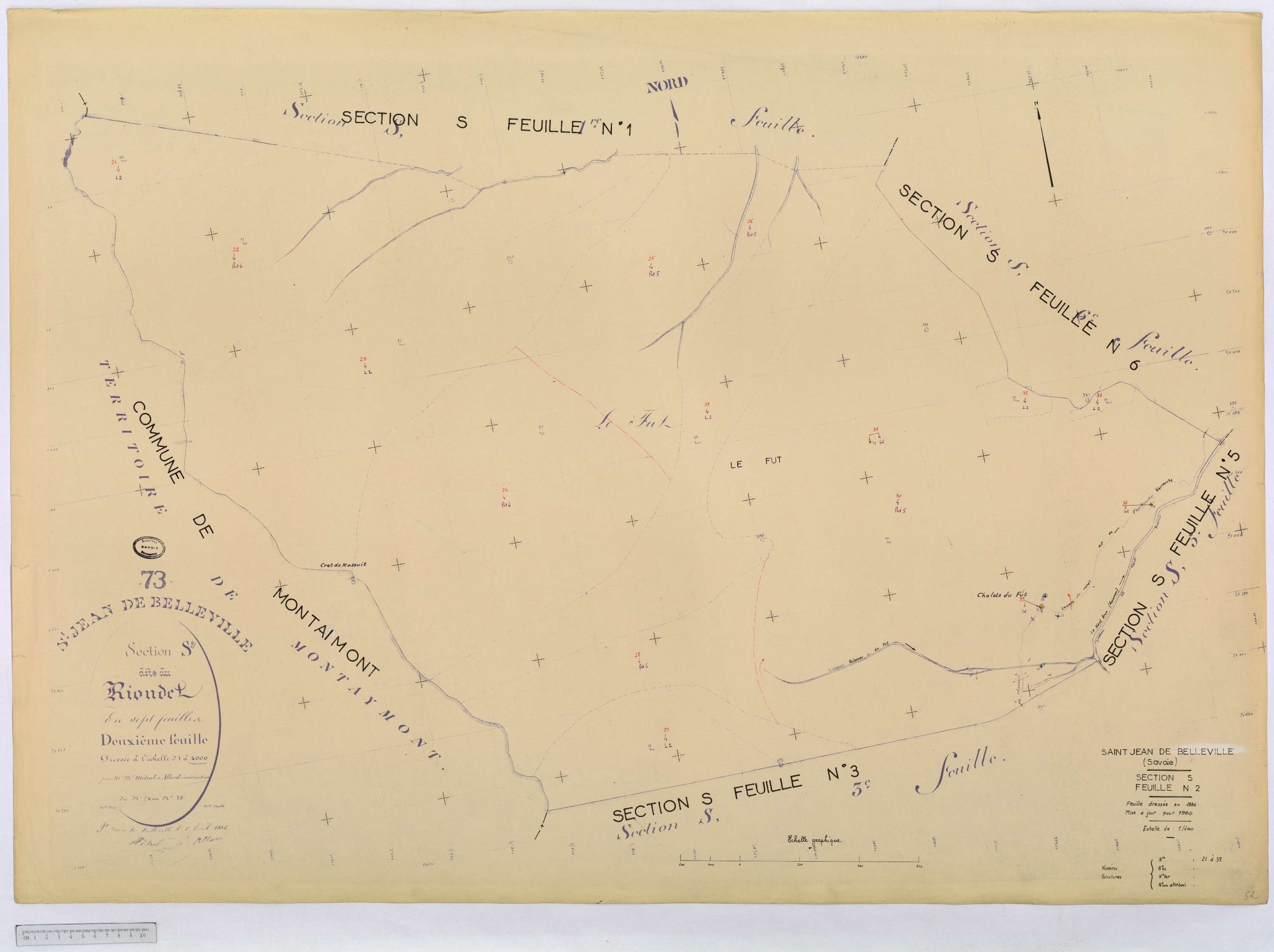 Saint-Jean-de-Belleville - Cadastre rénové (1964).