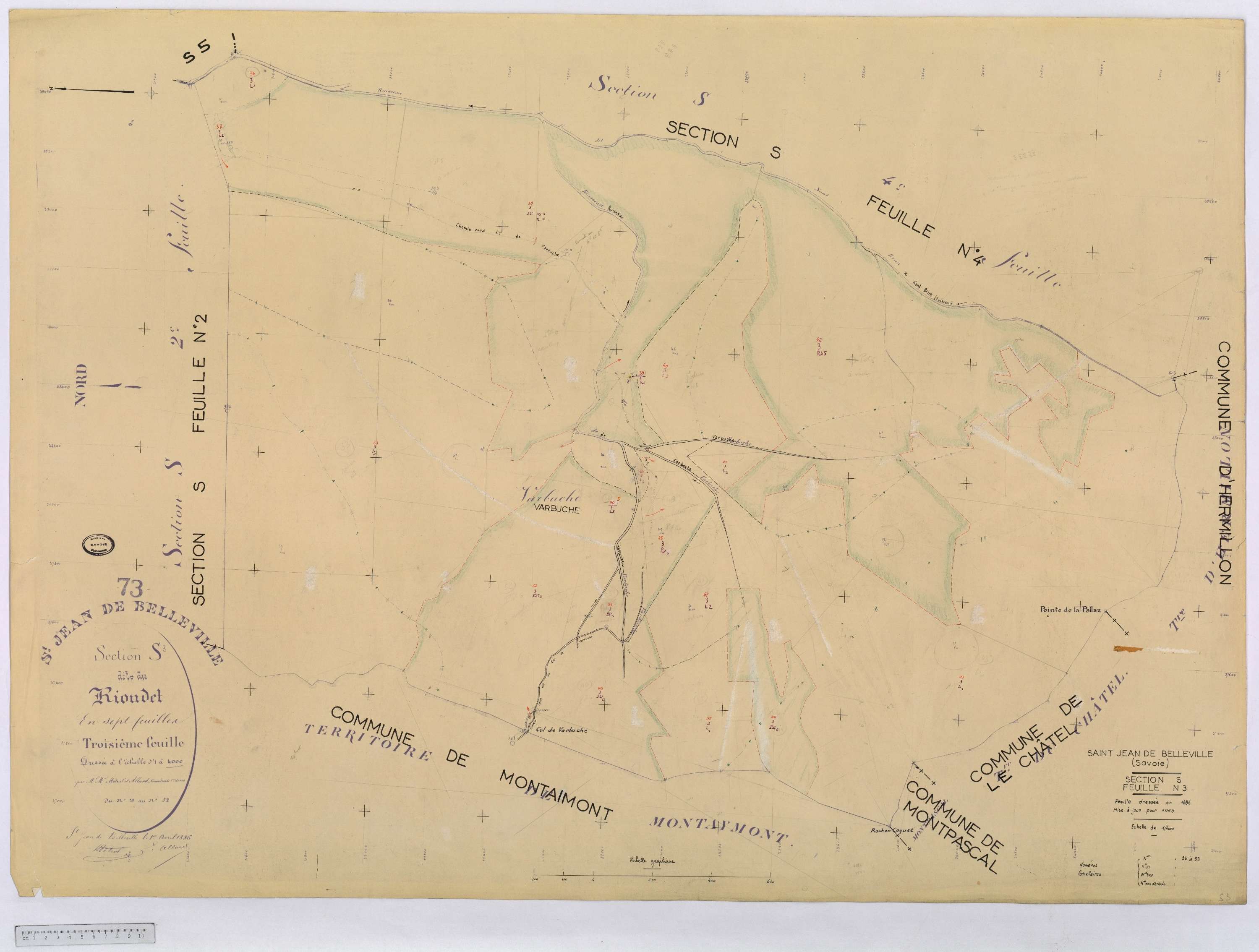 Saint-Jean-de-Belleville - Cadastre rénové (1964).