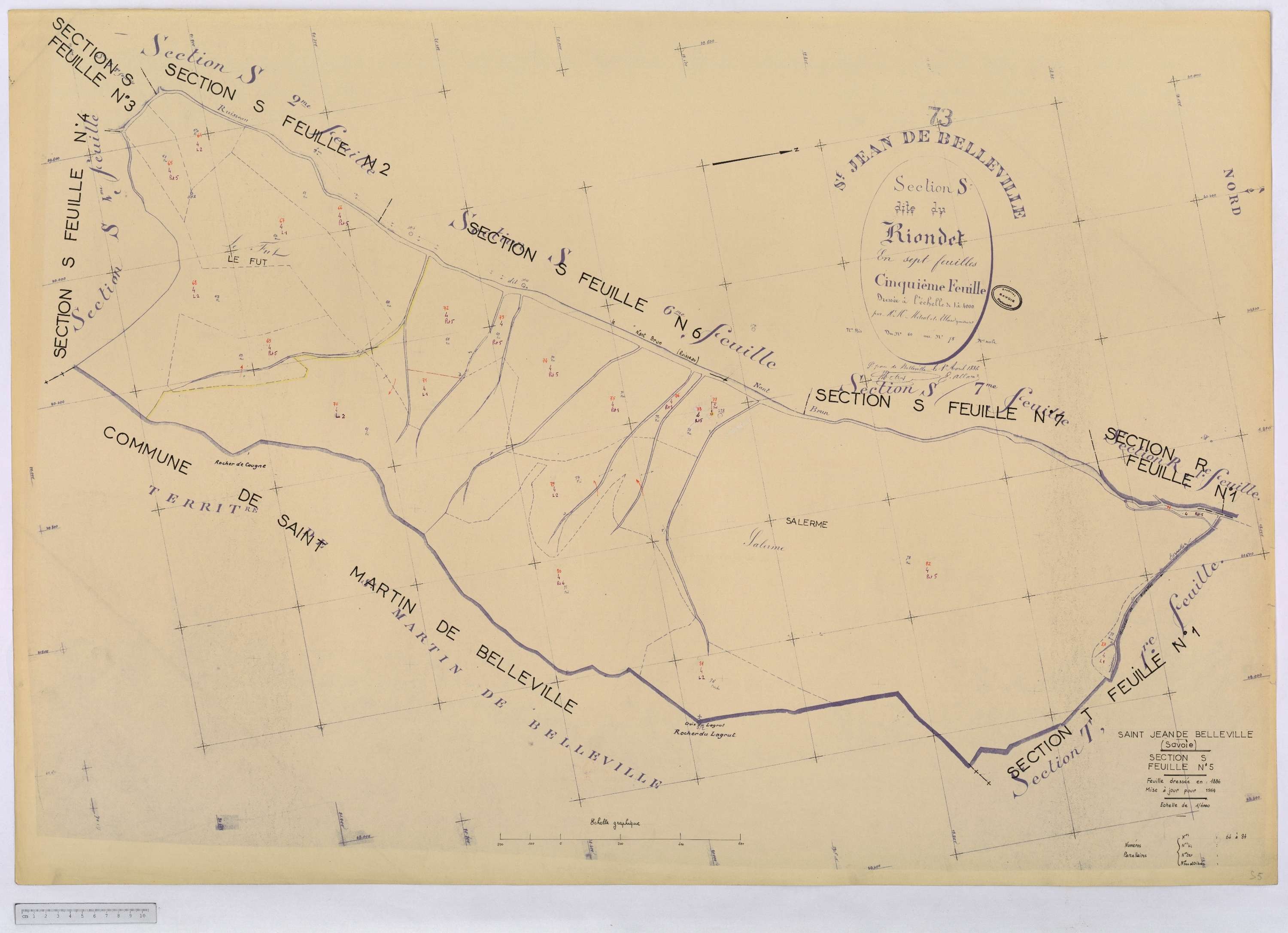 Saint-Jean-de-Belleville - Cadastre rénové (1964).