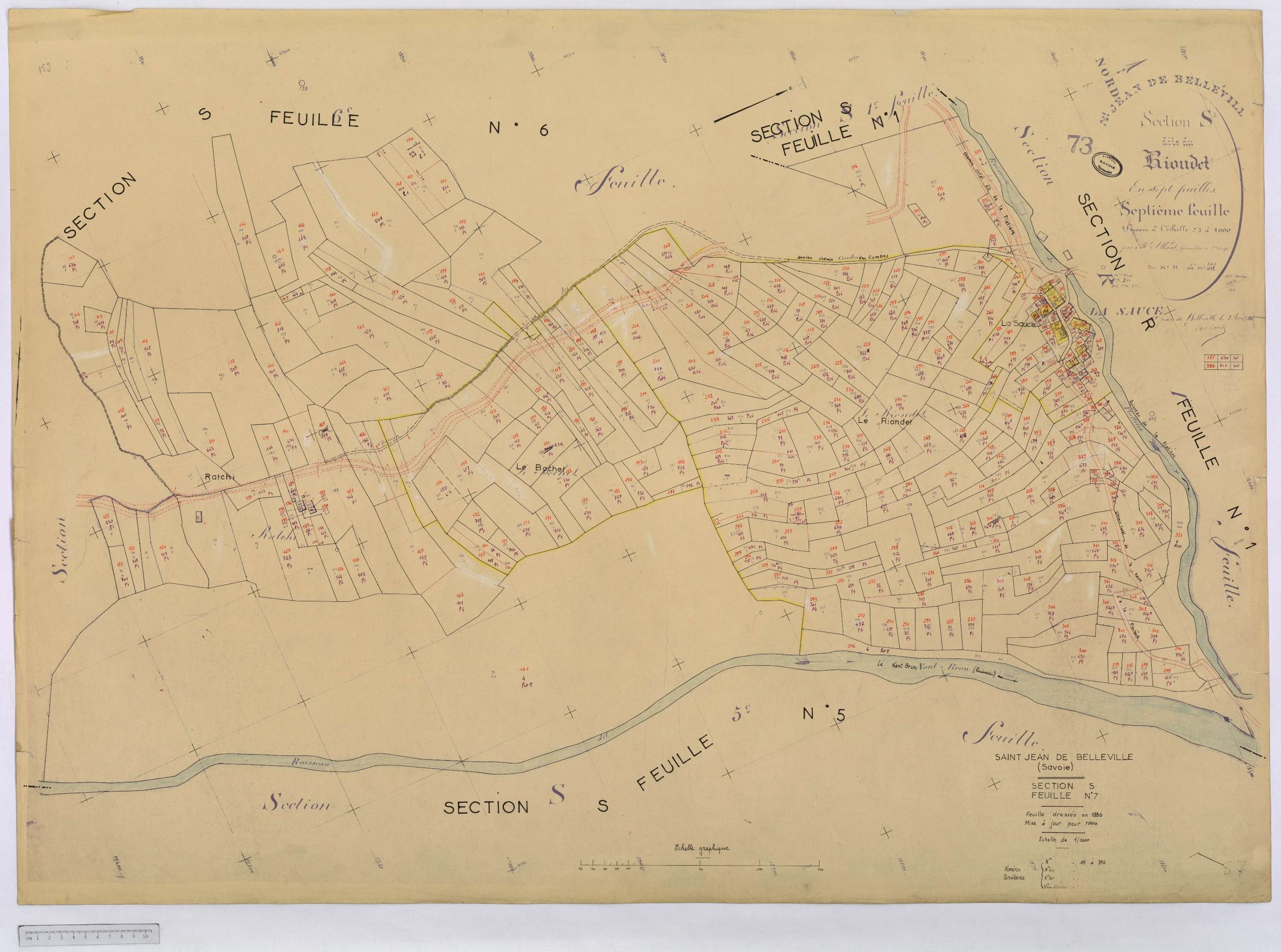 Saint-Jean-de-Belleville - Cadastre rénové (1964).