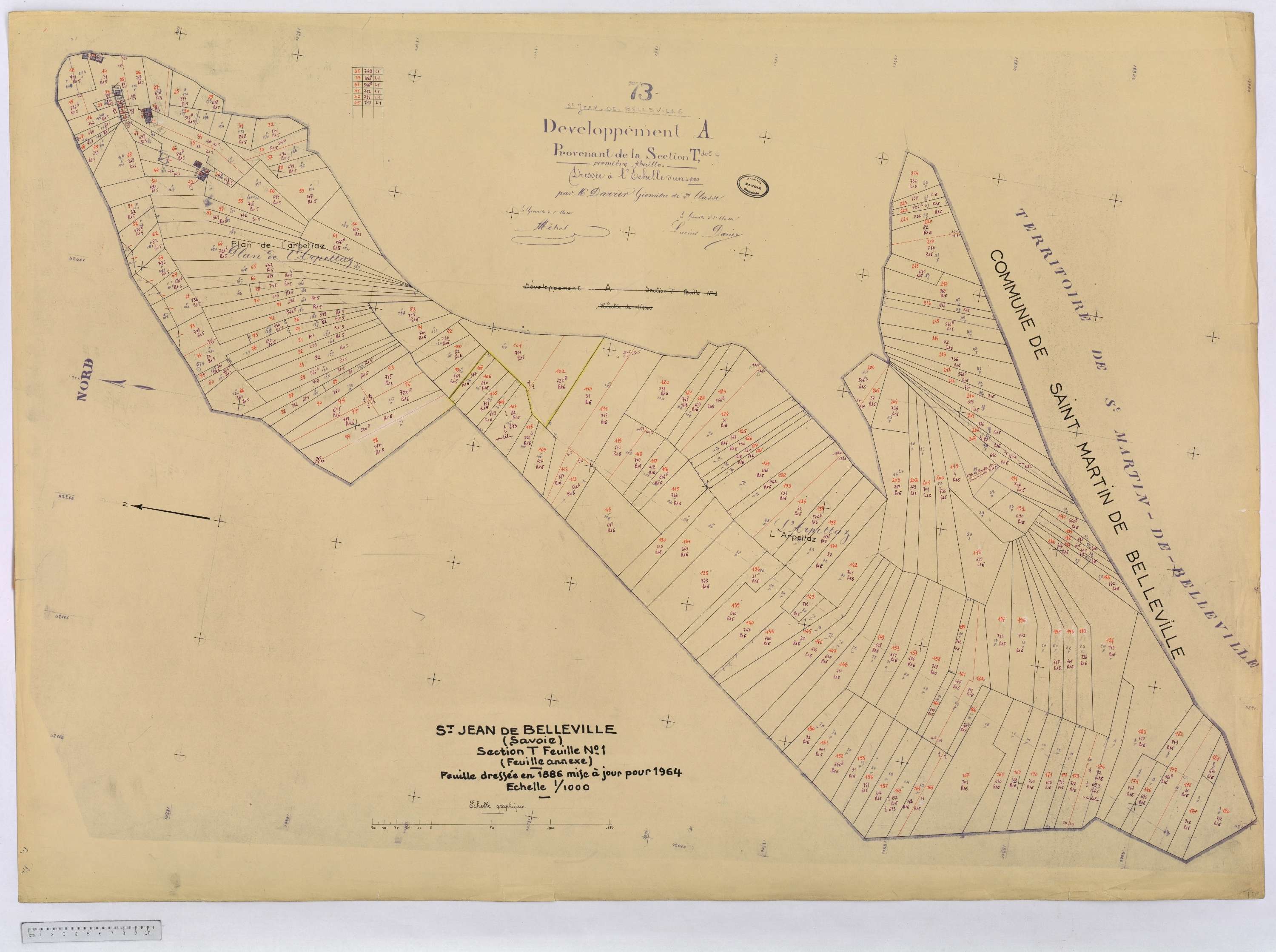 Saint-Jean-de-Belleville - Cadastre rénové (1964).