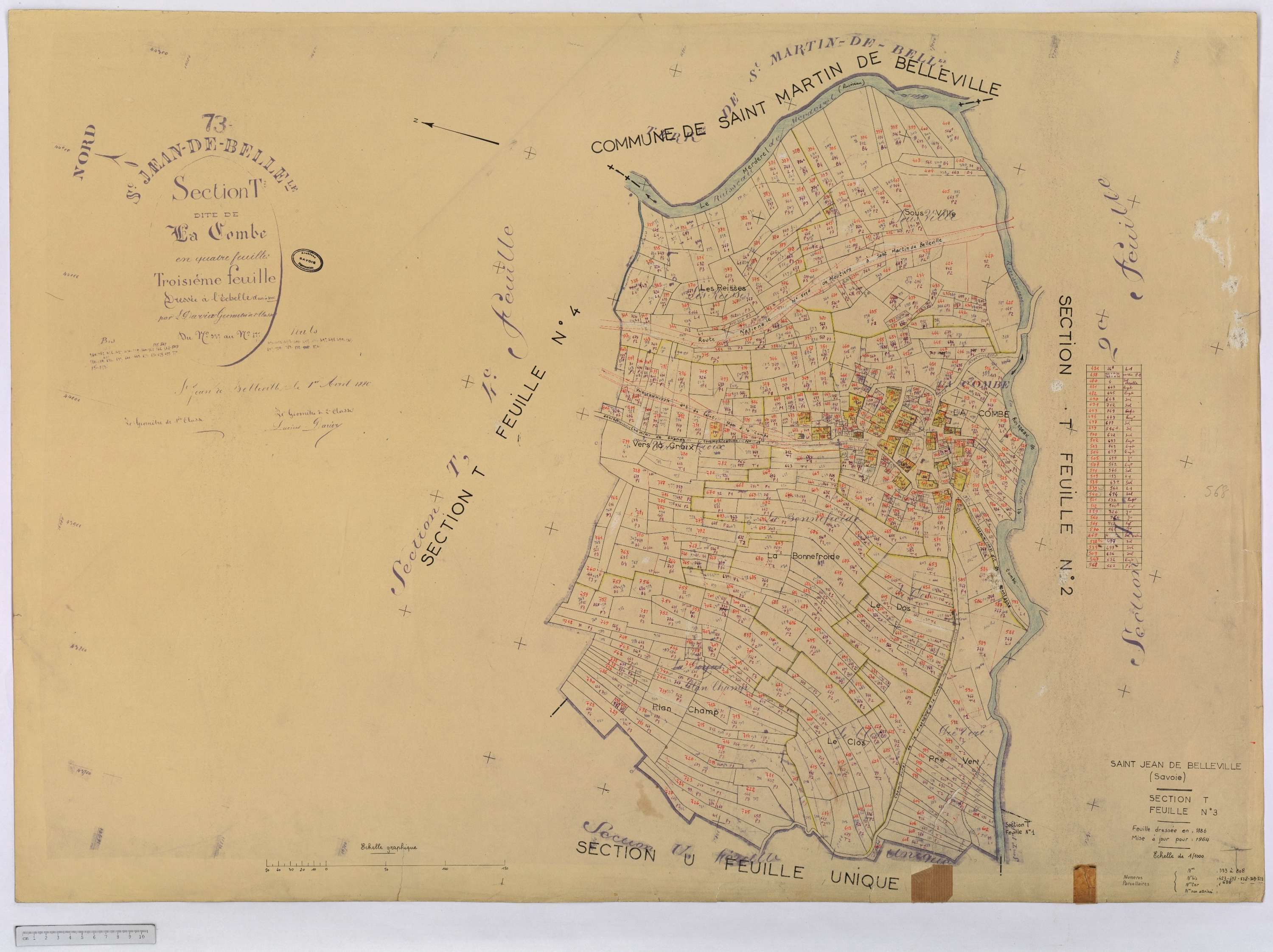 Saint-Jean-de-Belleville - Cadastre rénové (1964).