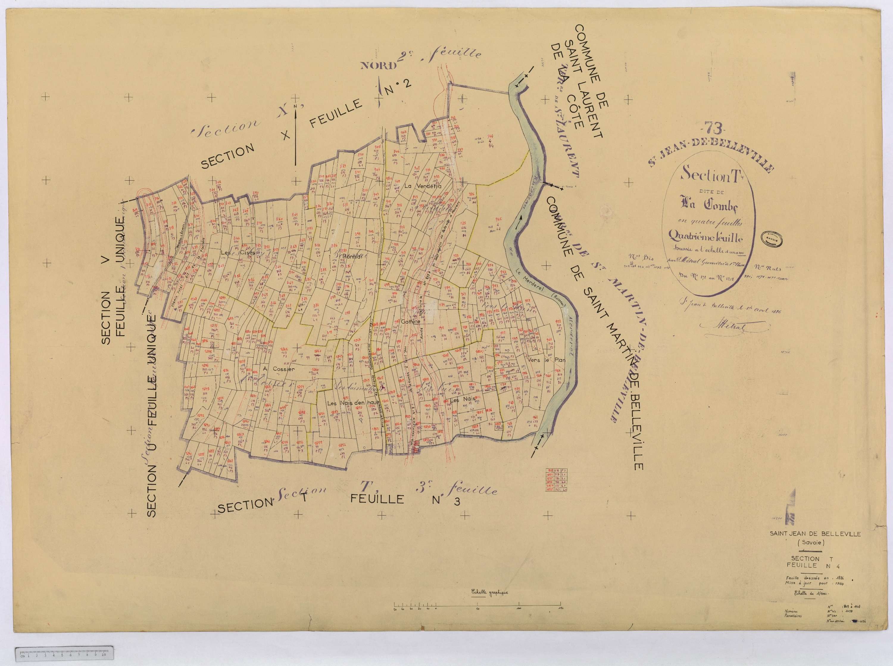 Saint-Jean-de-Belleville - Cadastre rénové (1964).