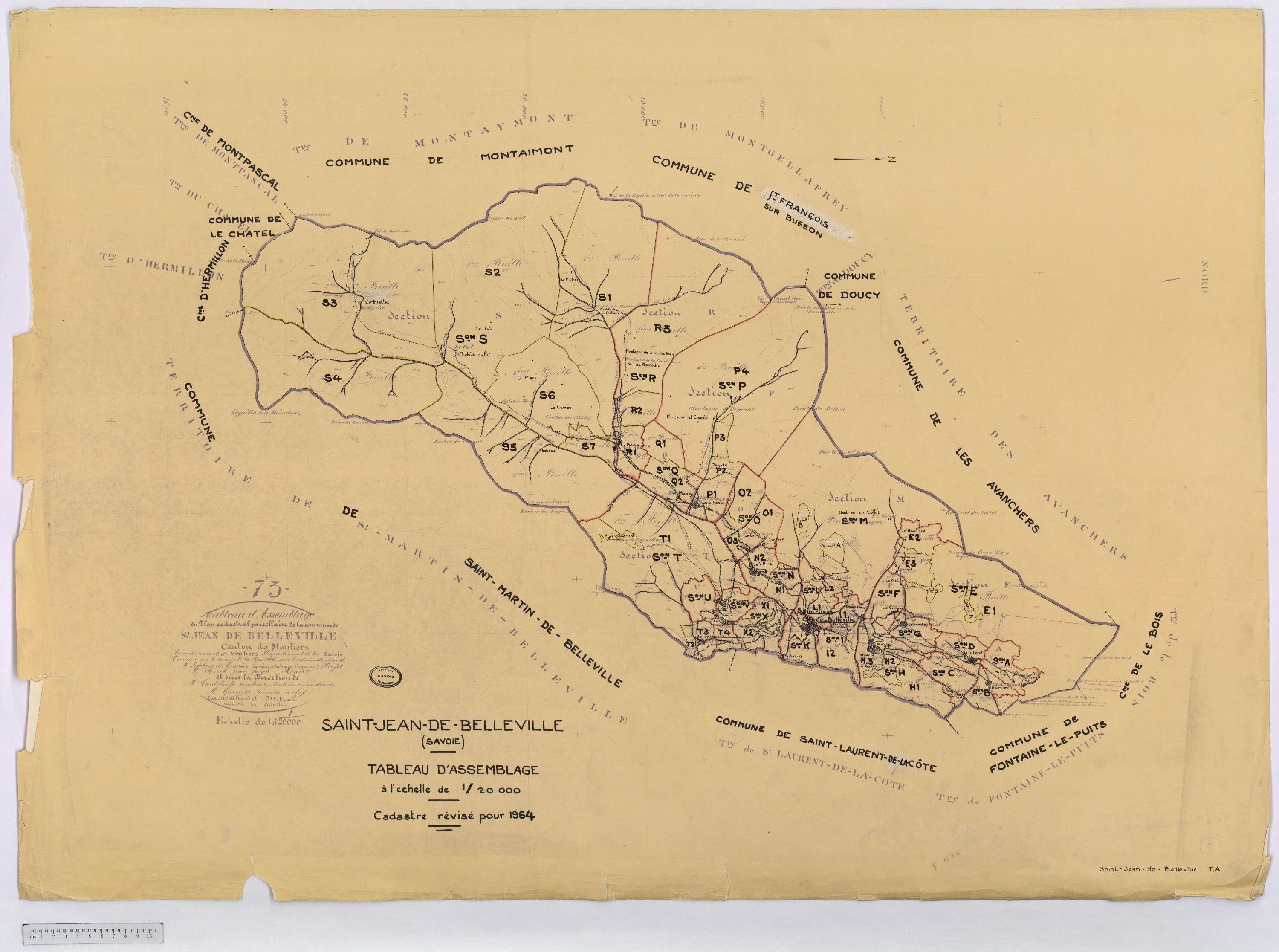 Saint-Jean-de-Belleville - Cadastre rénové (1964).