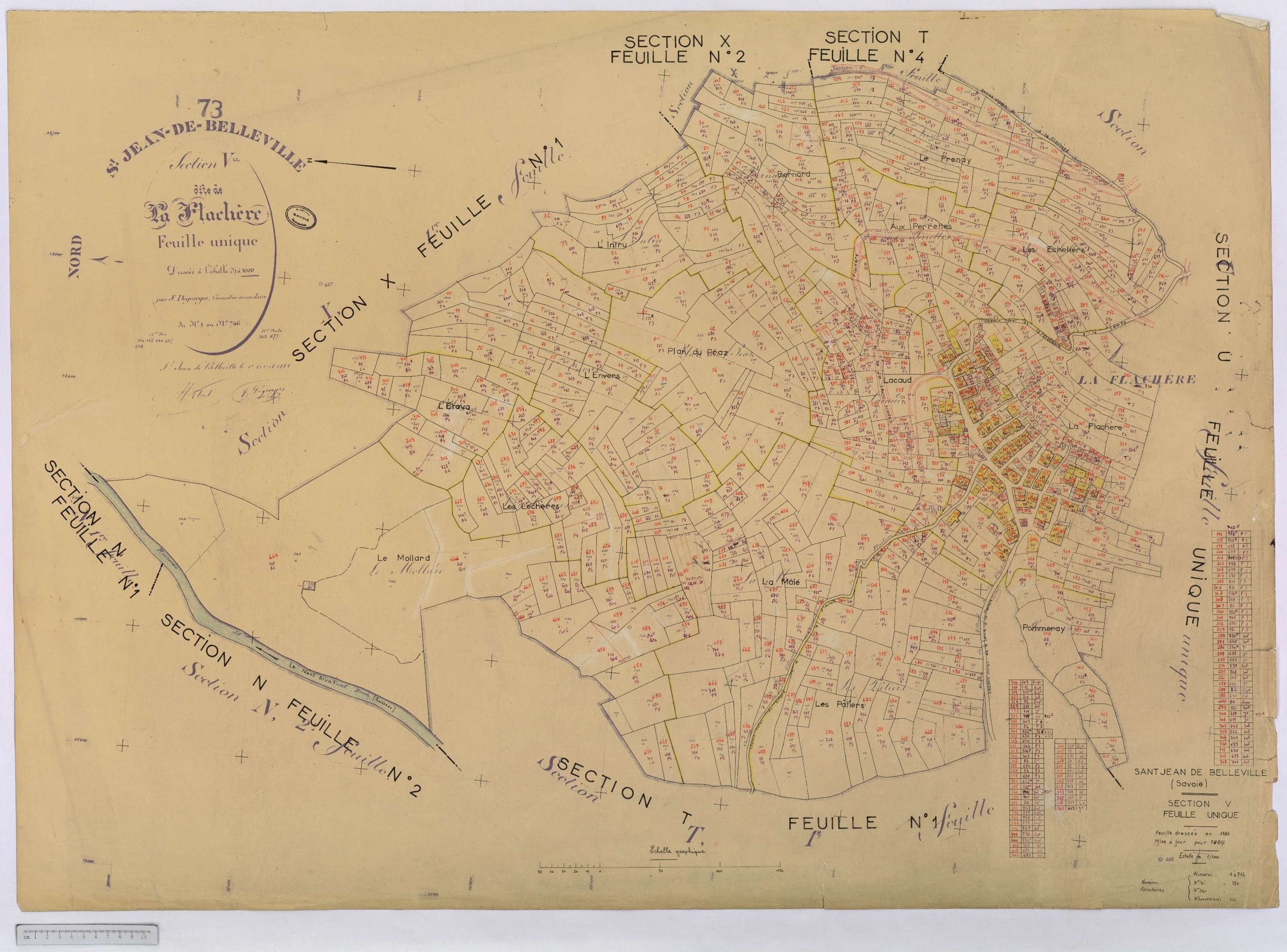 Saint-Jean-de-Belleville - Cadastre rénové (1964).