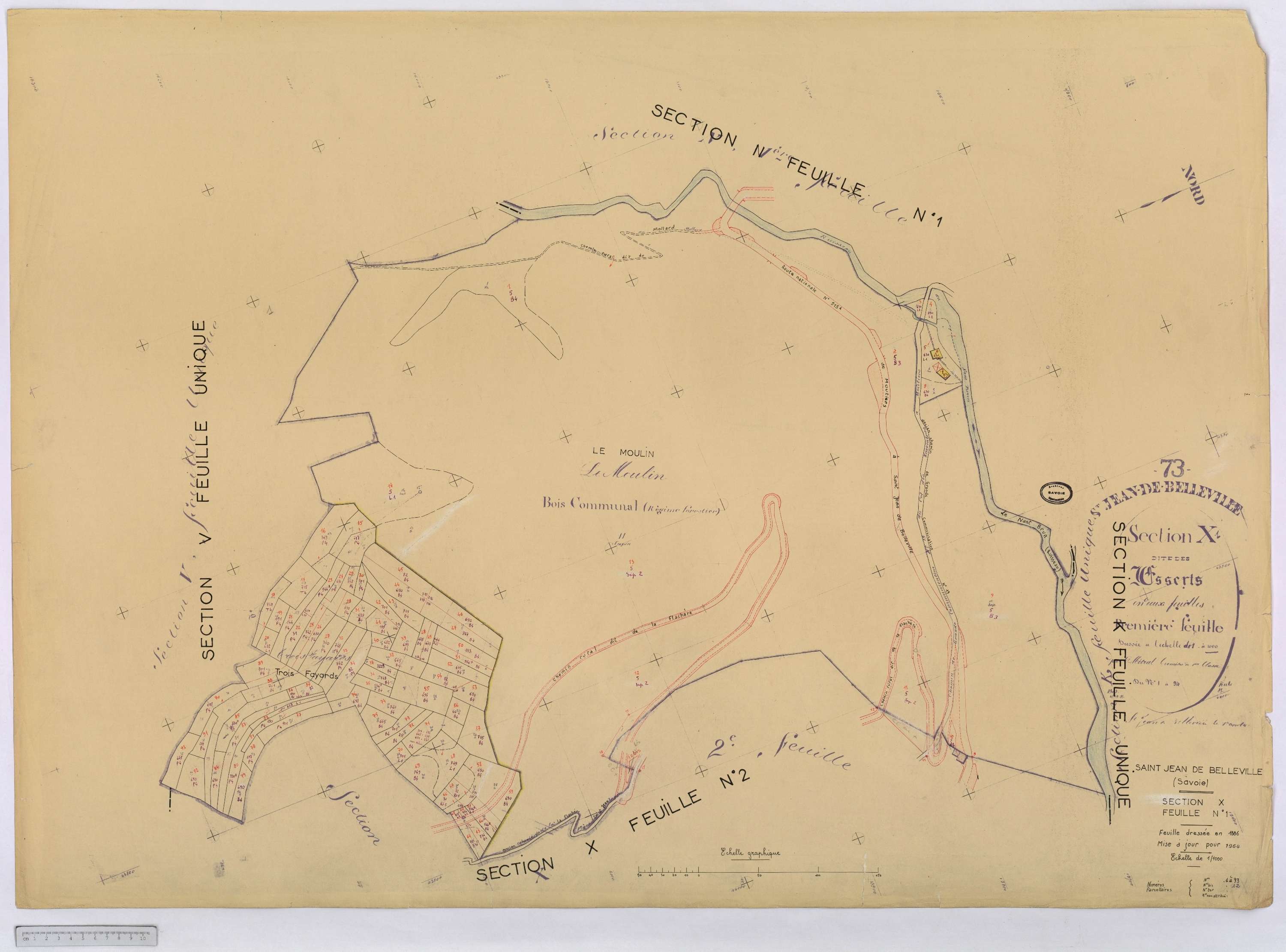 Saint-Jean-de-Belleville - Cadastre rénové (1964).