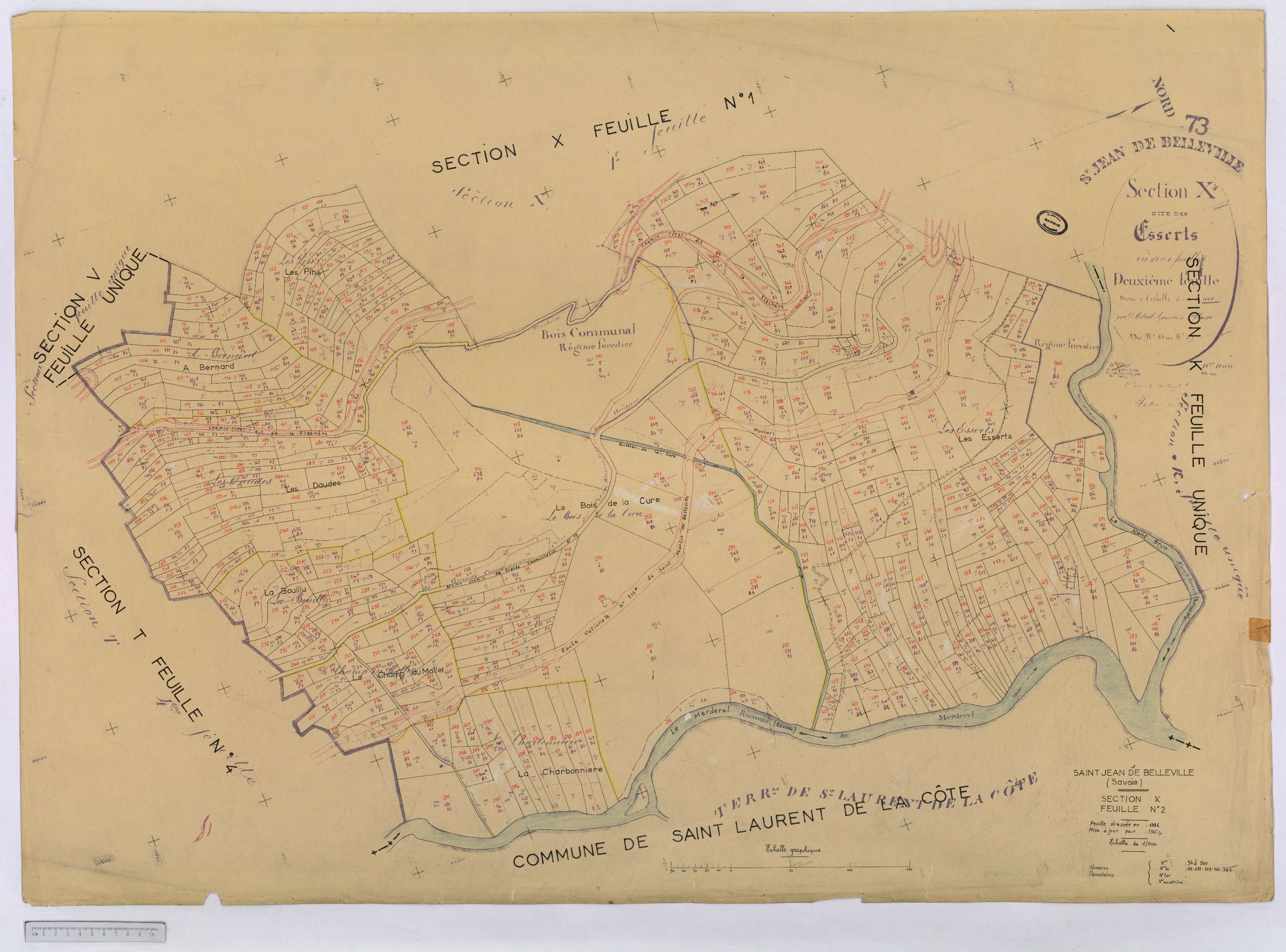 Saint-Jean-de-Belleville - Cadastre rénové (1964).
