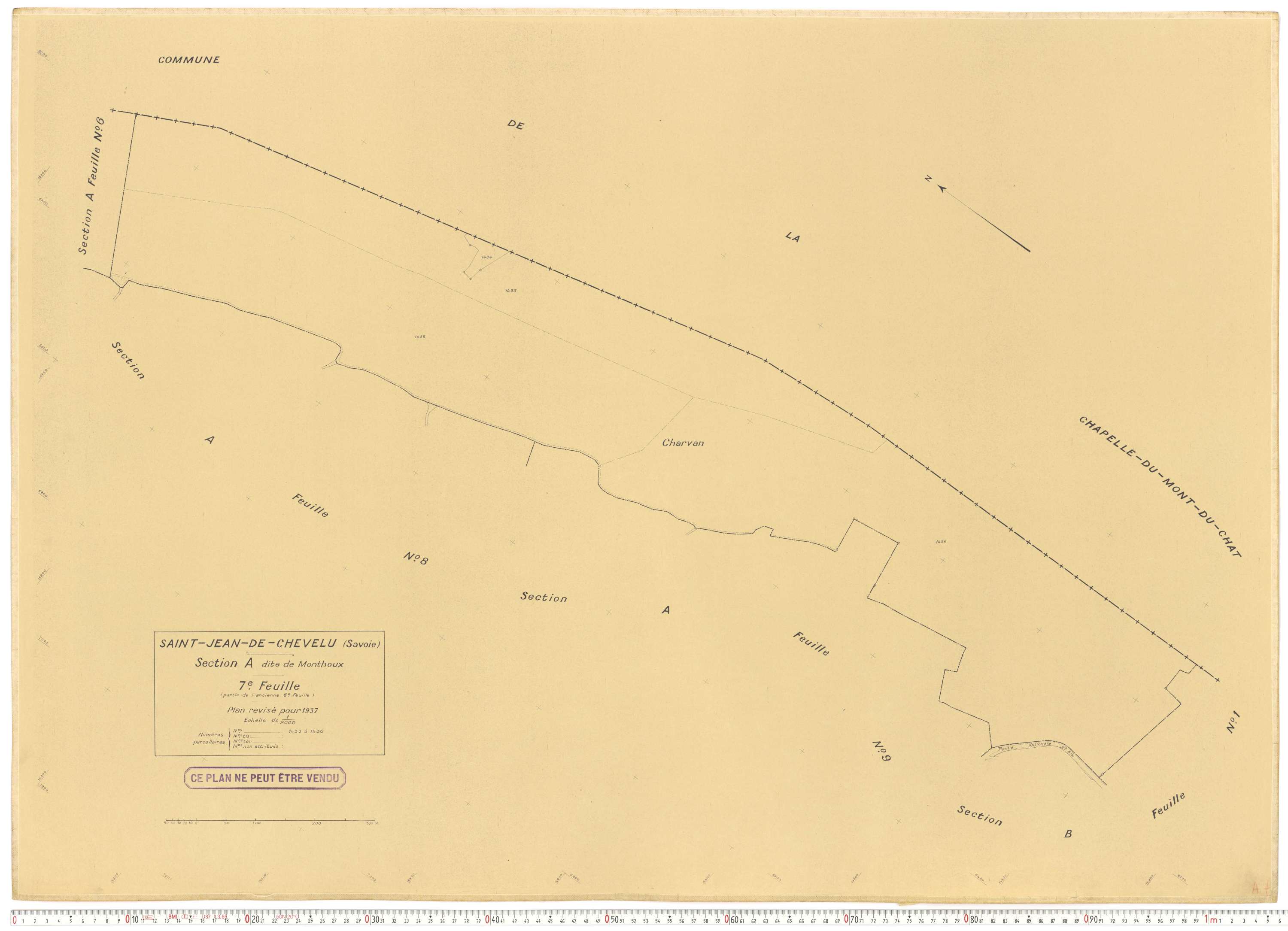 Saint-Jean-de-Chevelu - Plans cadastraux du cadastre rénové en 1937 et mis à jour en 1988.