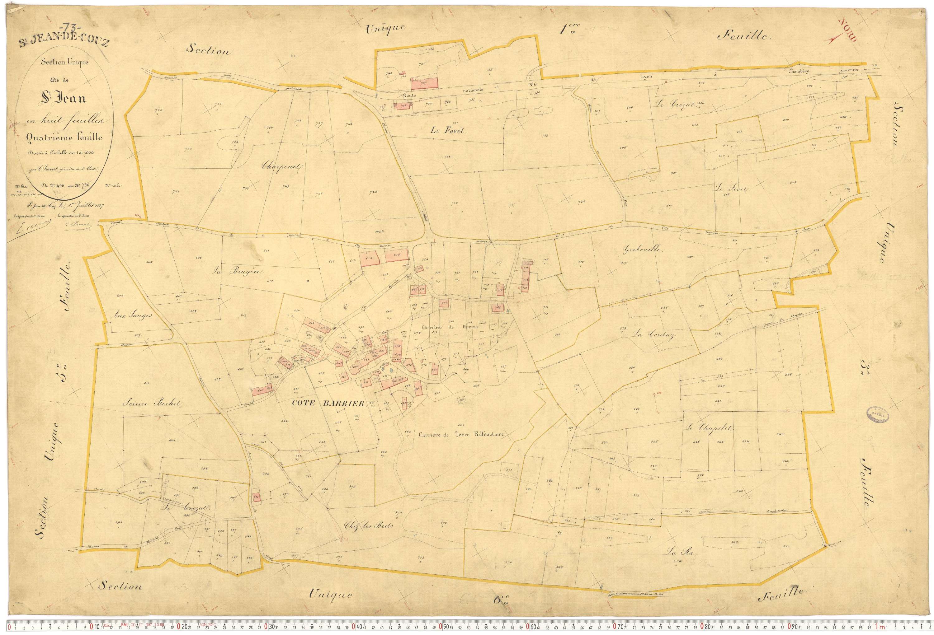 Saint-Jean-de-Couz - Plans cadastraux du premier cadastre français.