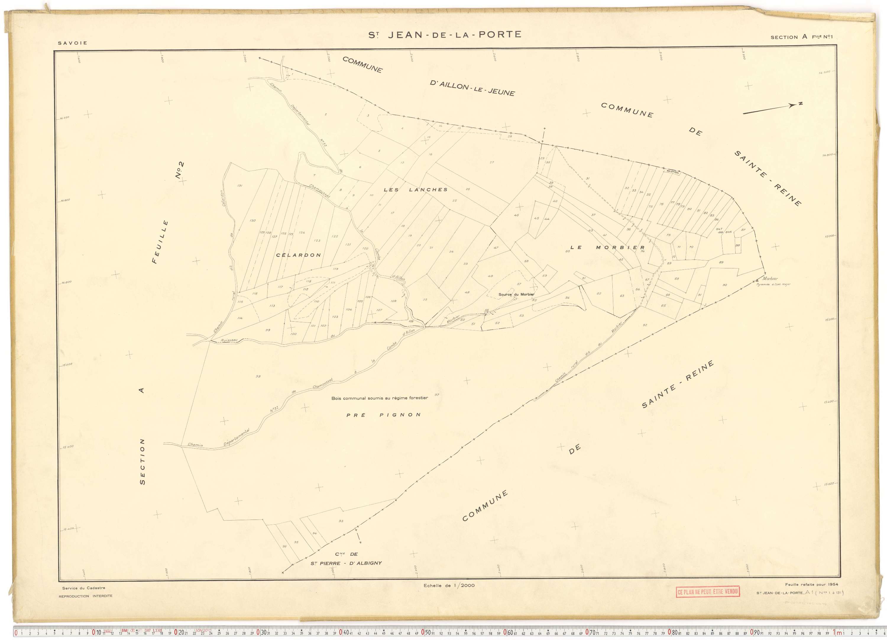 Saint-Jean-de-la-Porte - Cadastre rénové (1954).