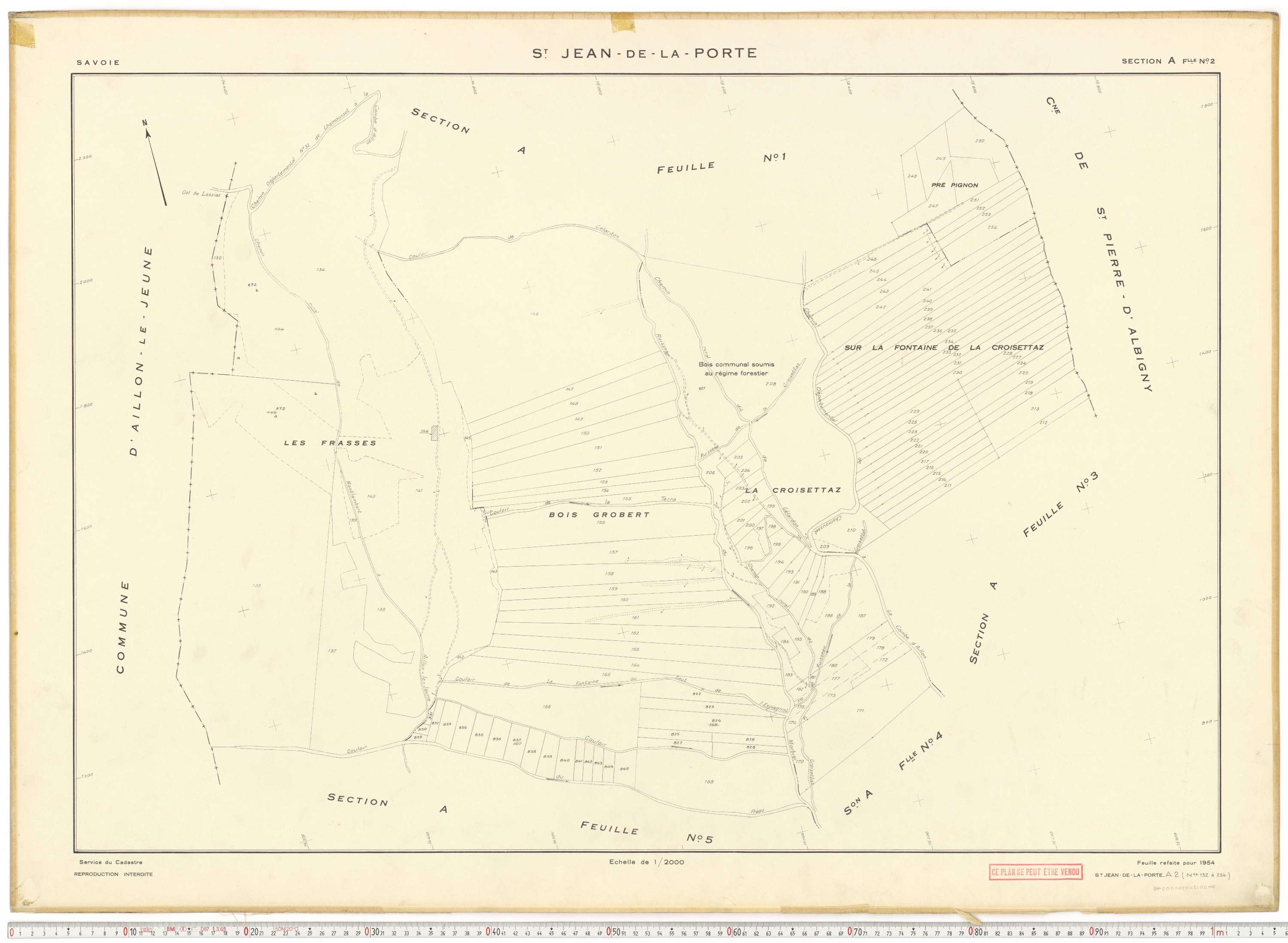 Saint-Jean-de-la-Porte - Cadastre rénové (1954).