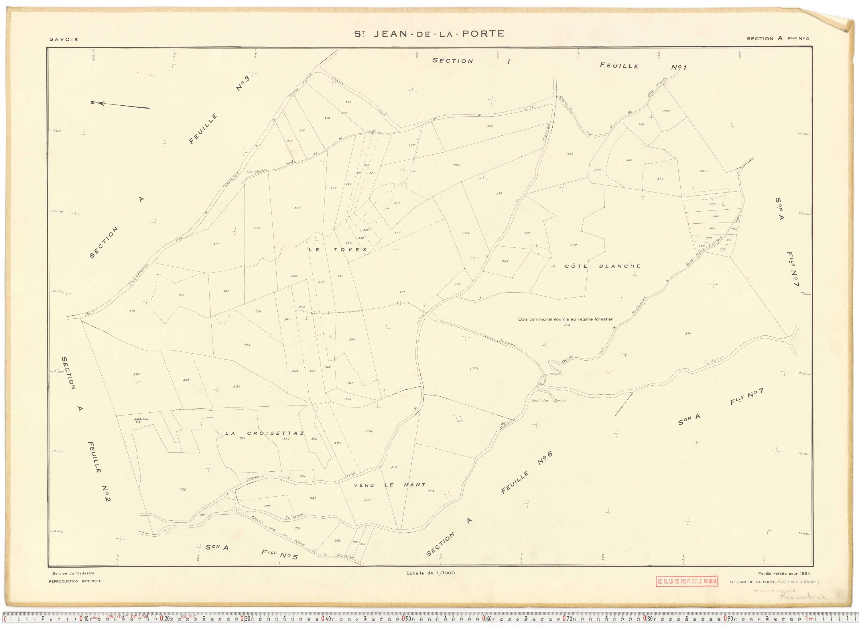 Saint-Jean-de-la-Porte - Cadastre rénové (1954).
