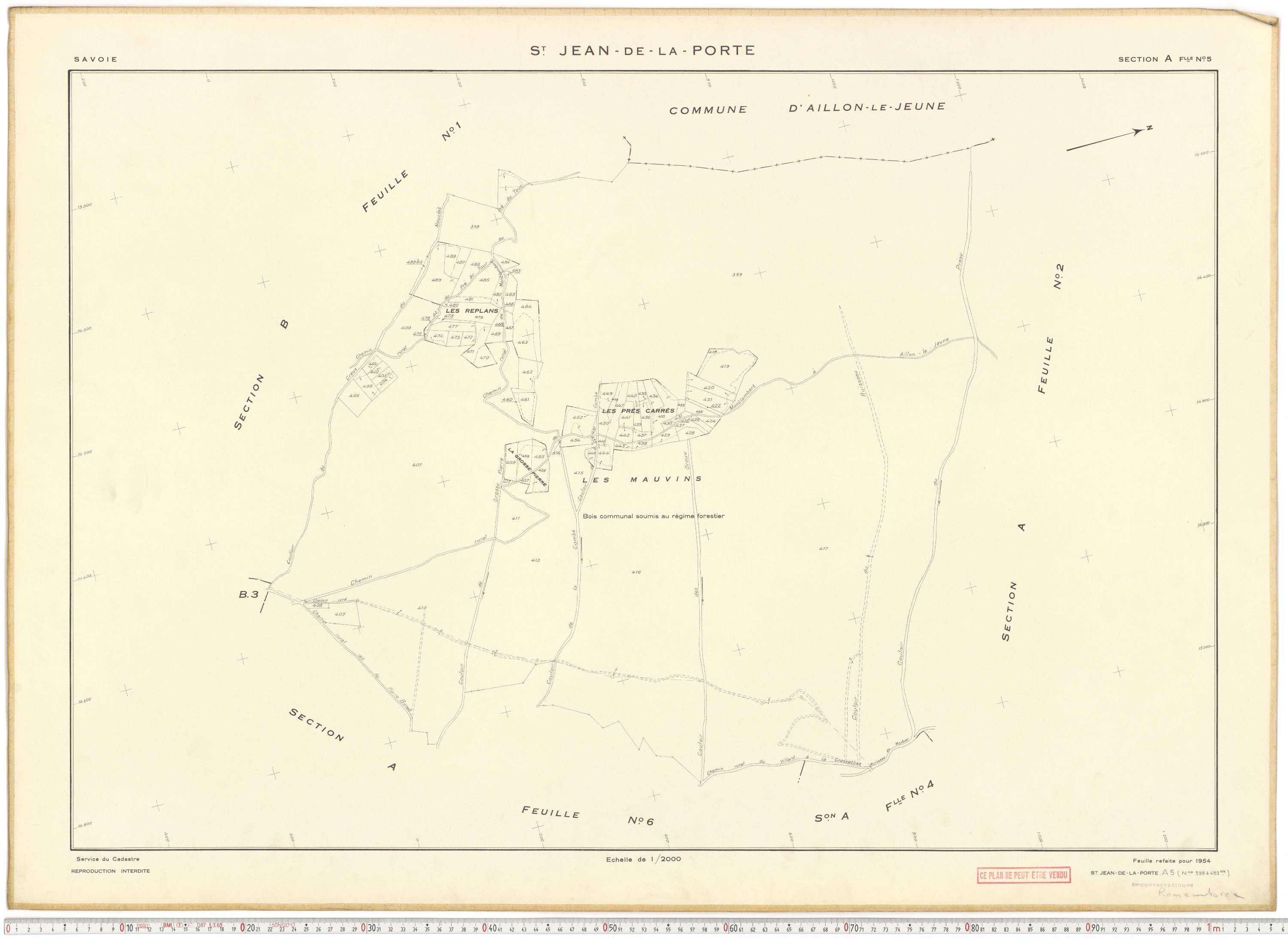 Saint-Jean-de-la-Porte - Cadastre rénové (1954).