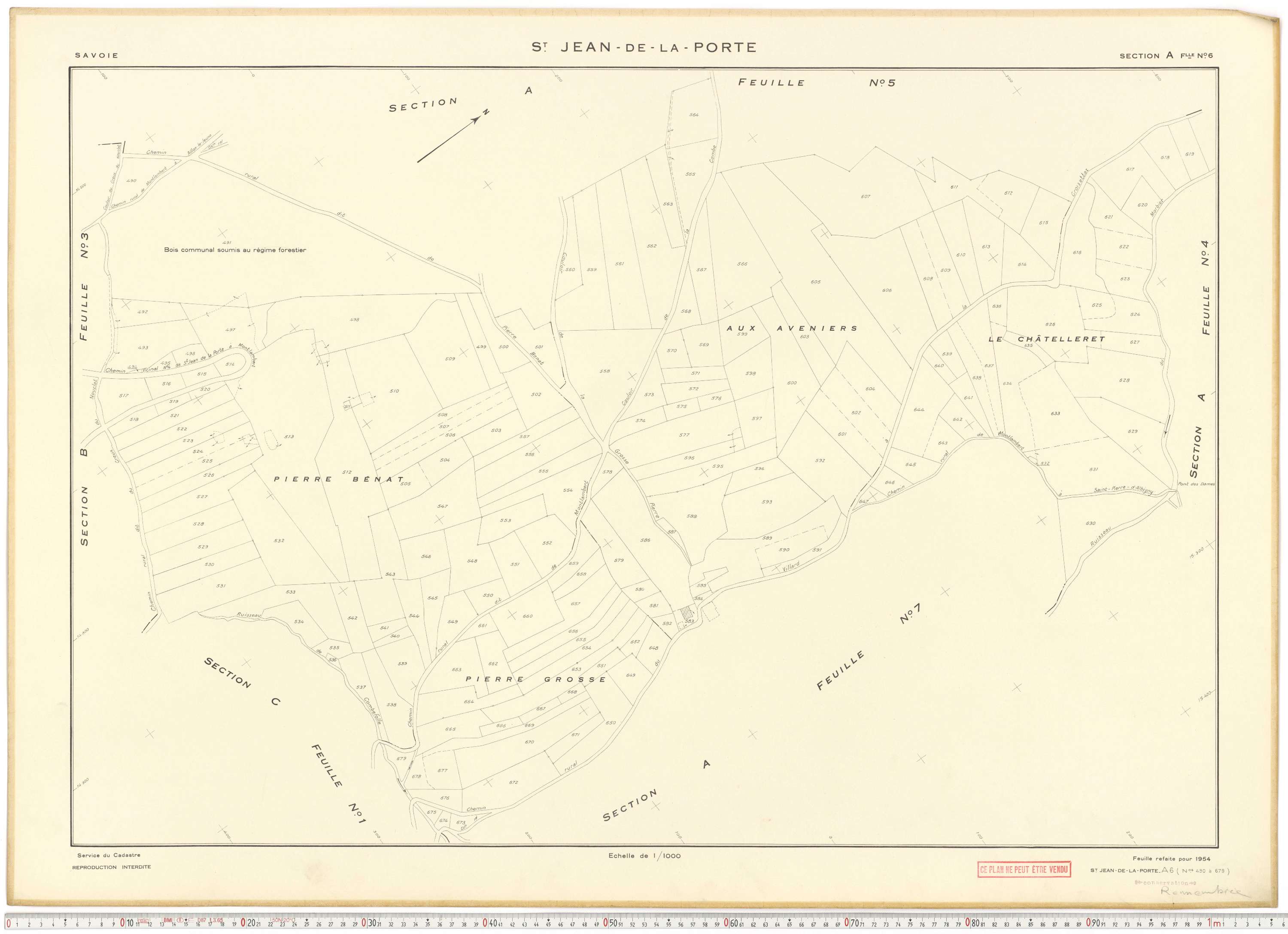 Saint-Jean-de-la-Porte - Cadastre rénové (1954).