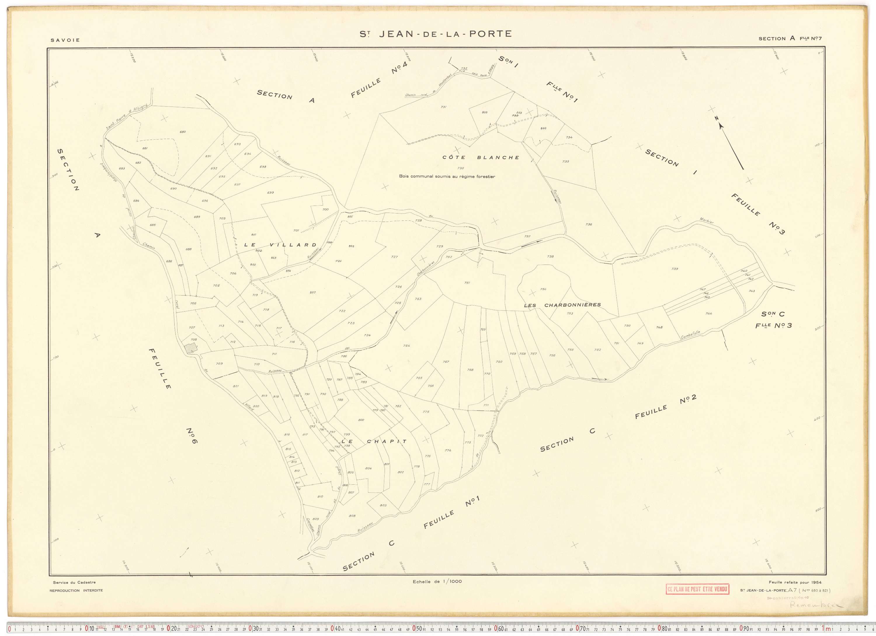 Saint-Jean-de-la-Porte - Cadastre rénové (1954).
