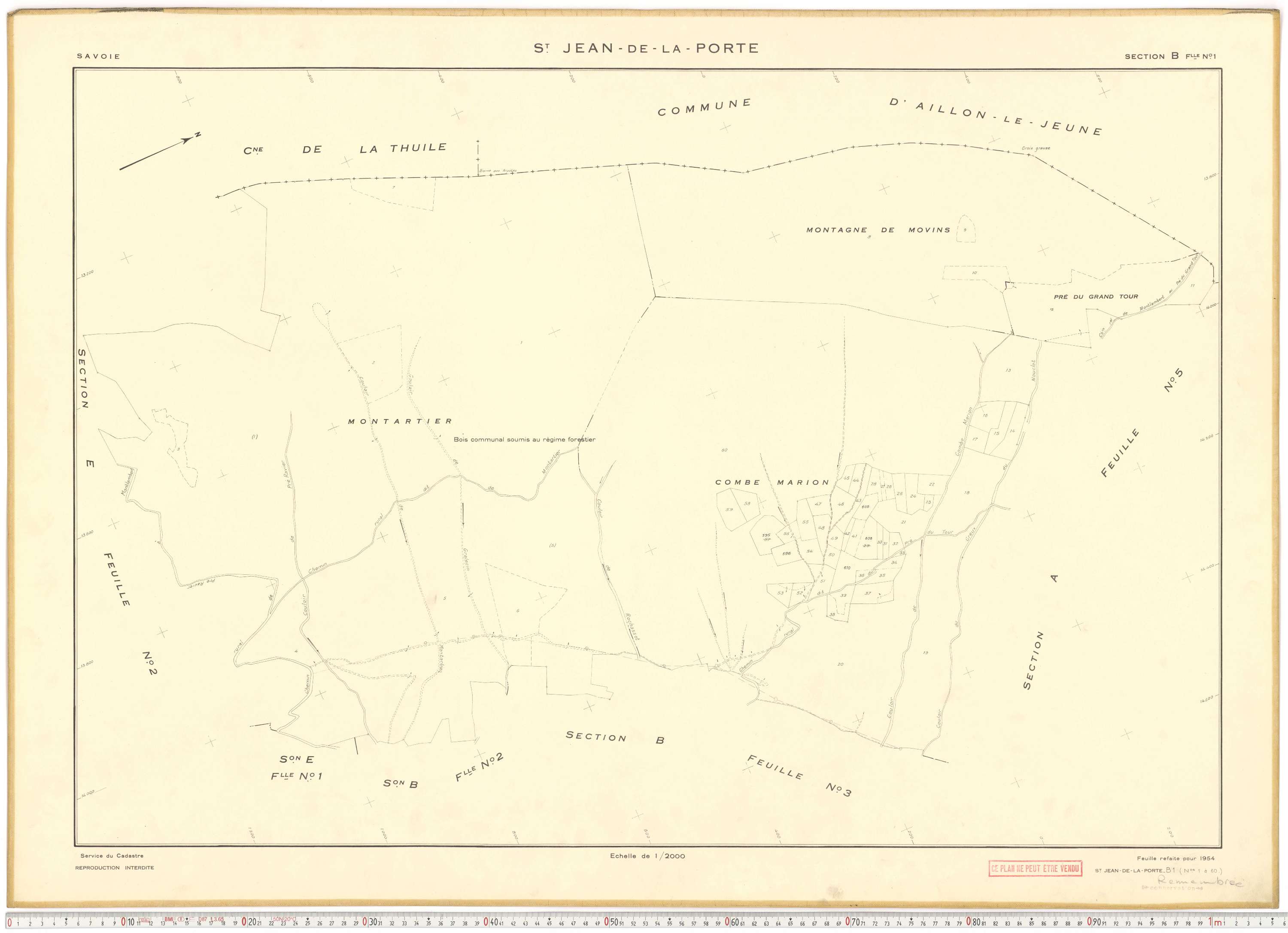 Saint-Jean-de-la-Porte - Cadastre rénové (1954).
