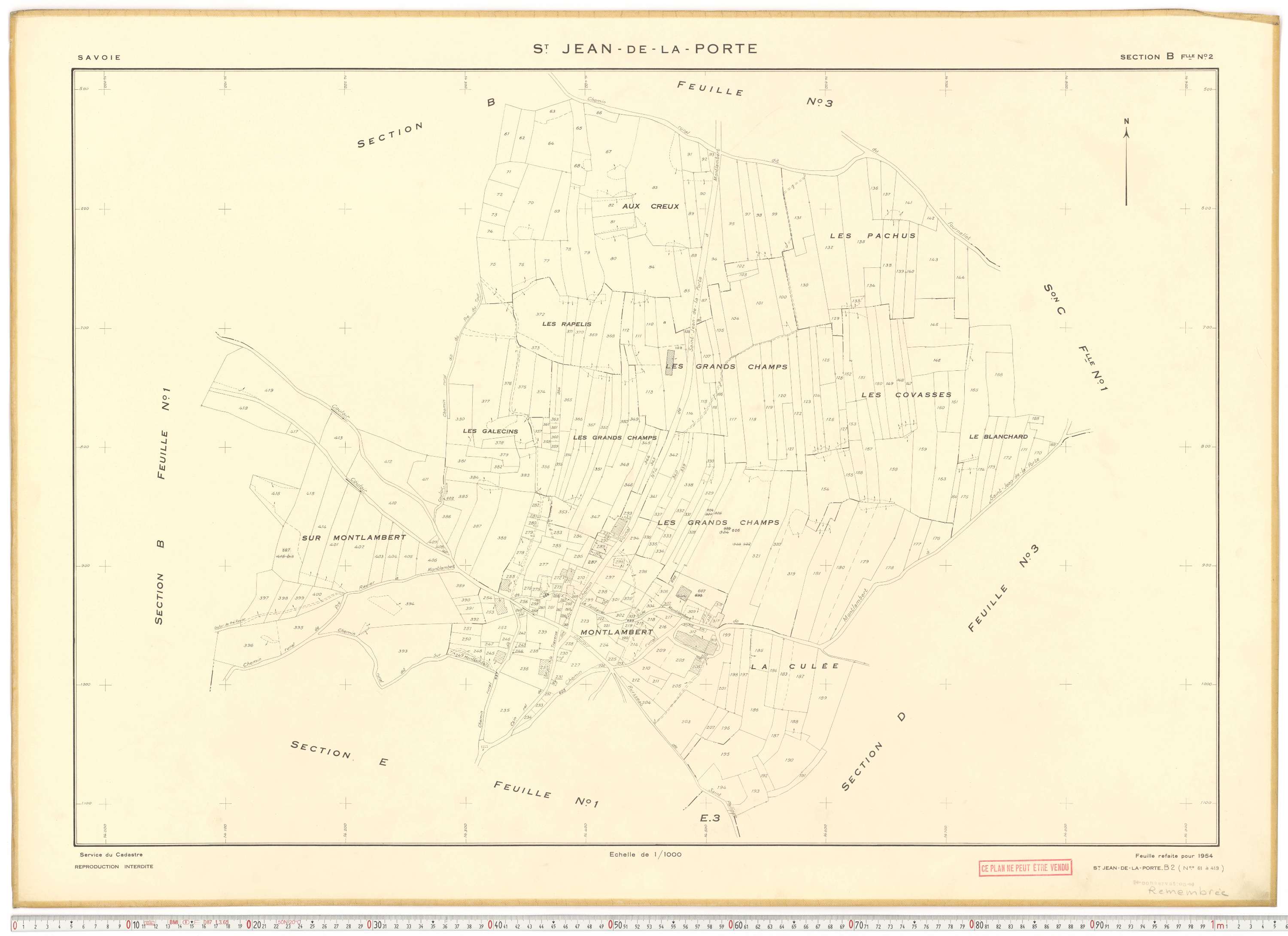 Saint-Jean-de-la-Porte - Cadastre rénové (1954).