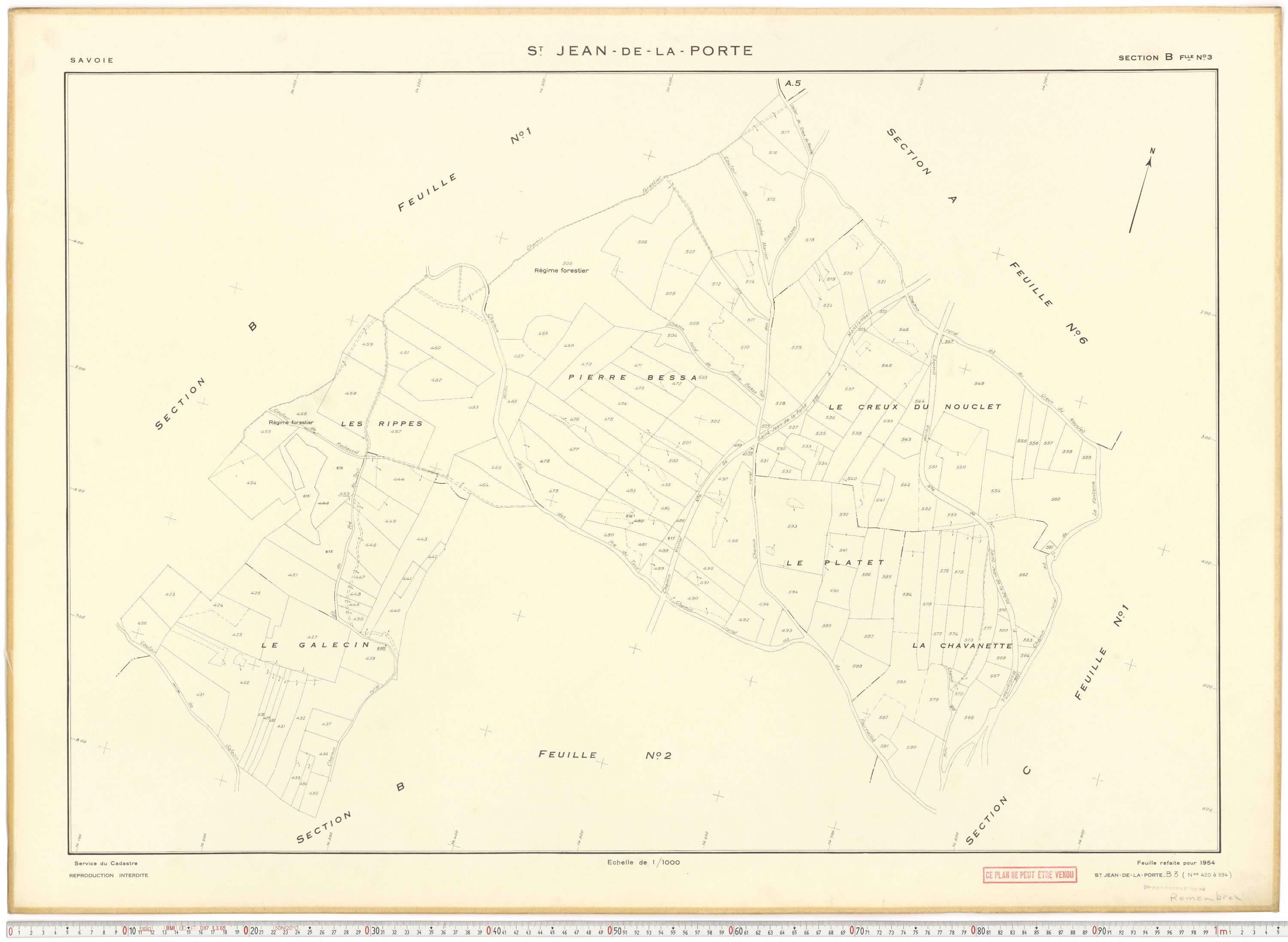 Saint-Jean-de-la-Porte - Cadastre rénové (1954).