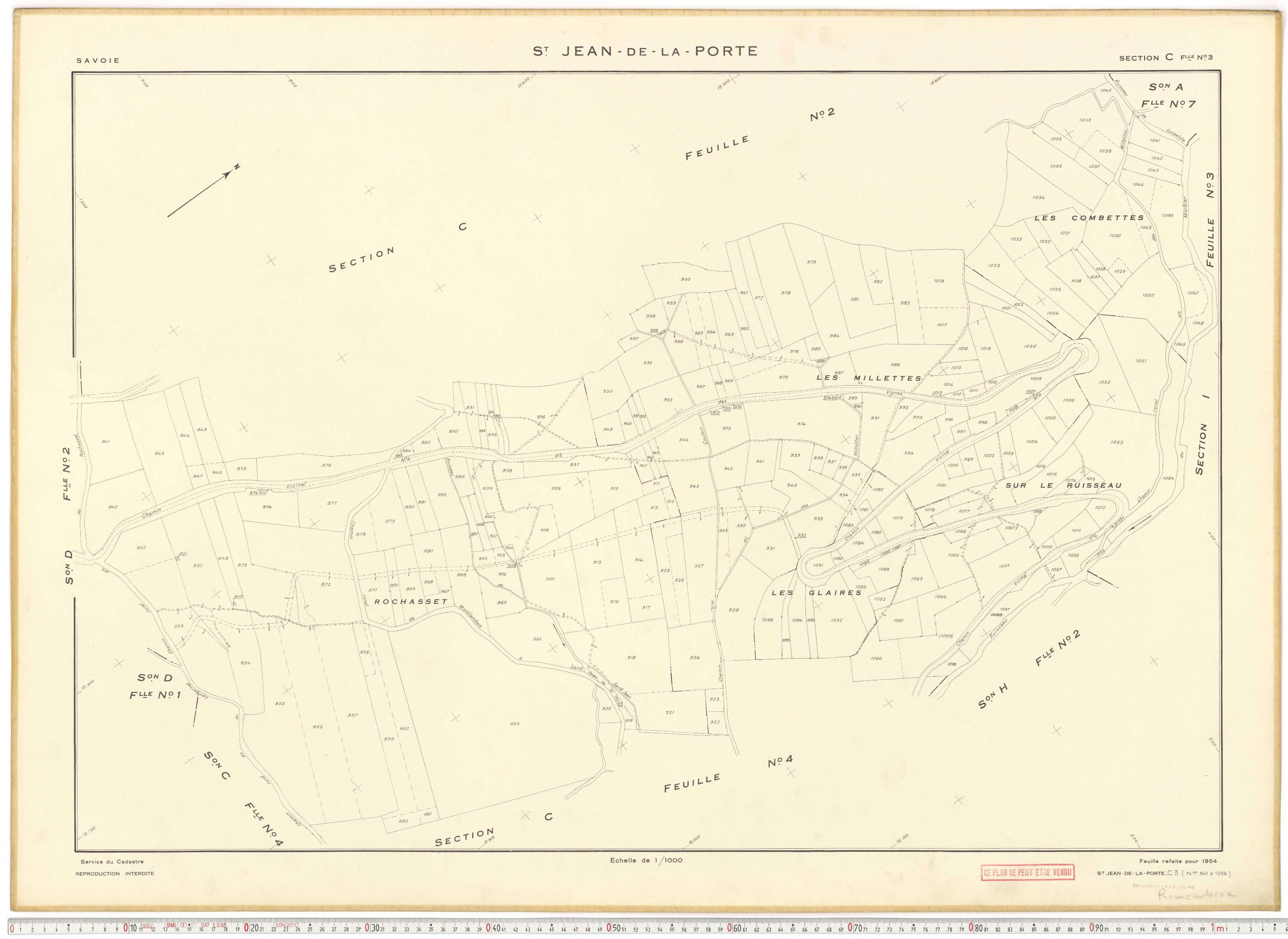 Saint-Jean-de-la-Porte - Cadastre rénové (1954).