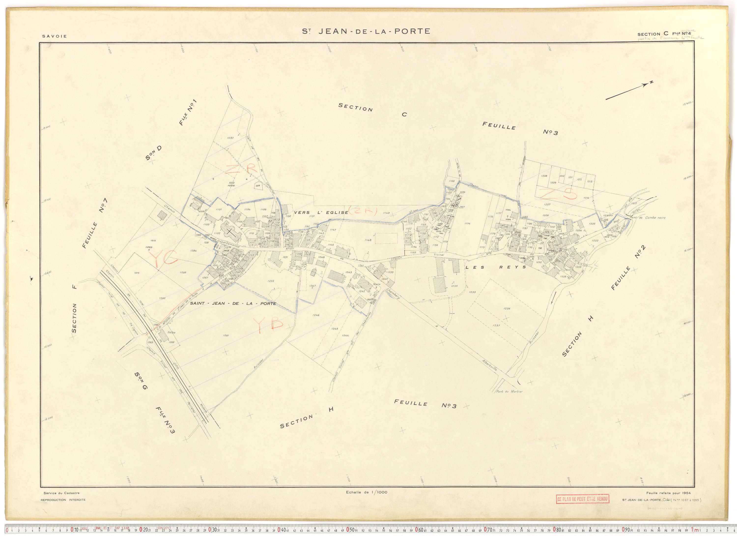Saint-Jean-de-la-Porte - Cadastre rénové (1954).