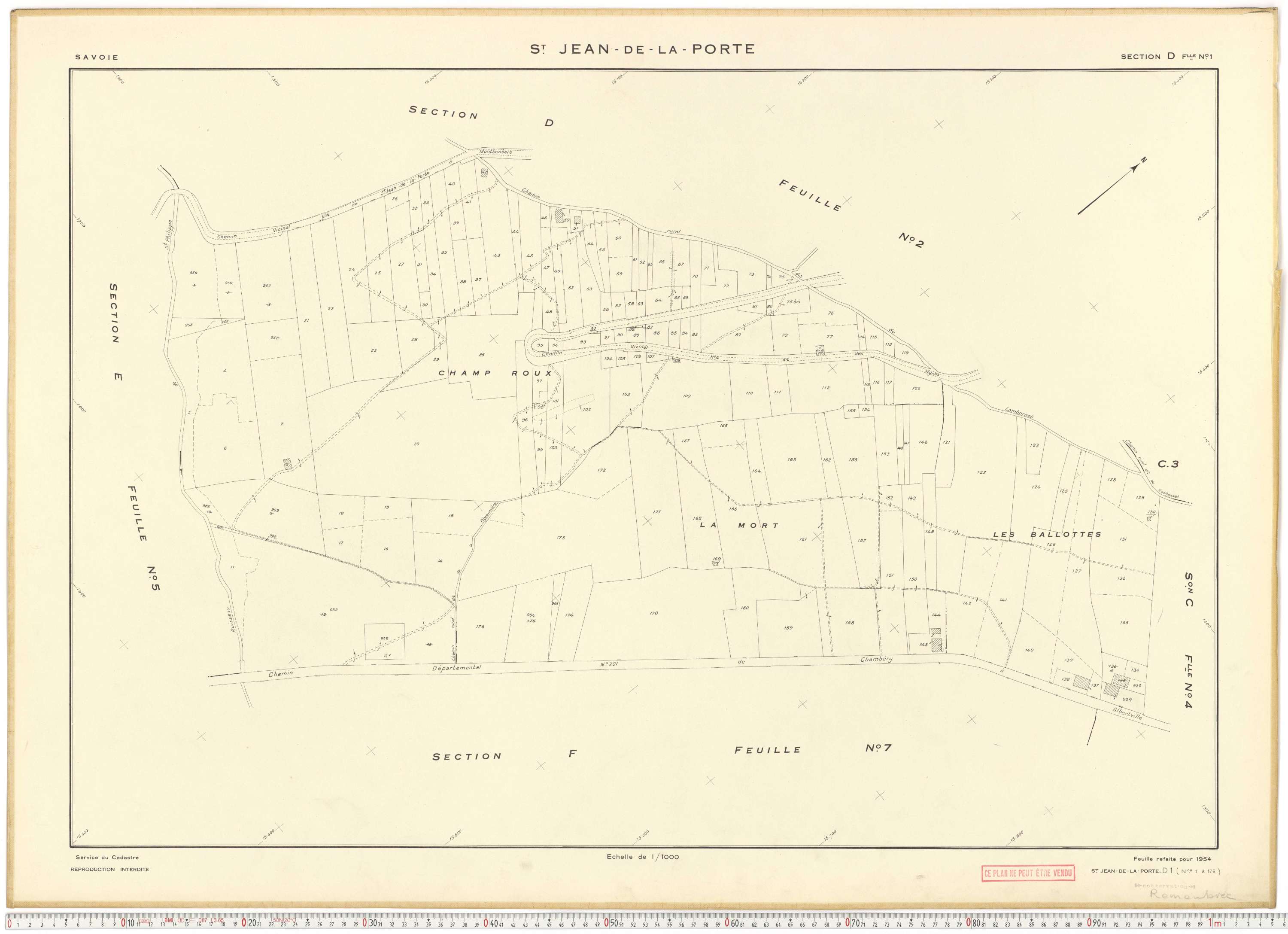 Saint-Jean-de-la-Porte - Cadastre rénové (1954).