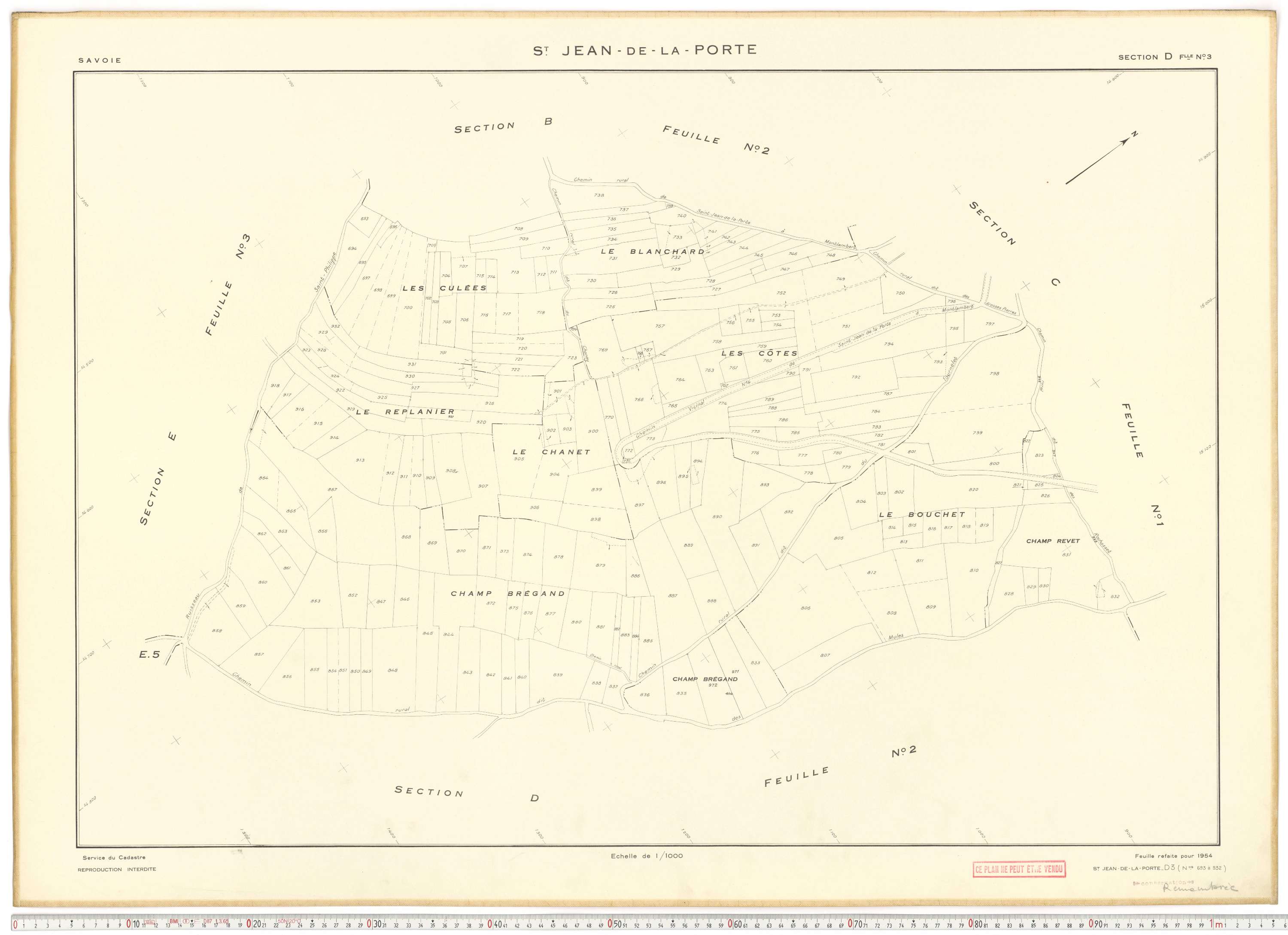 Saint-Jean-de-la-Porte - Cadastre rénové (1954).