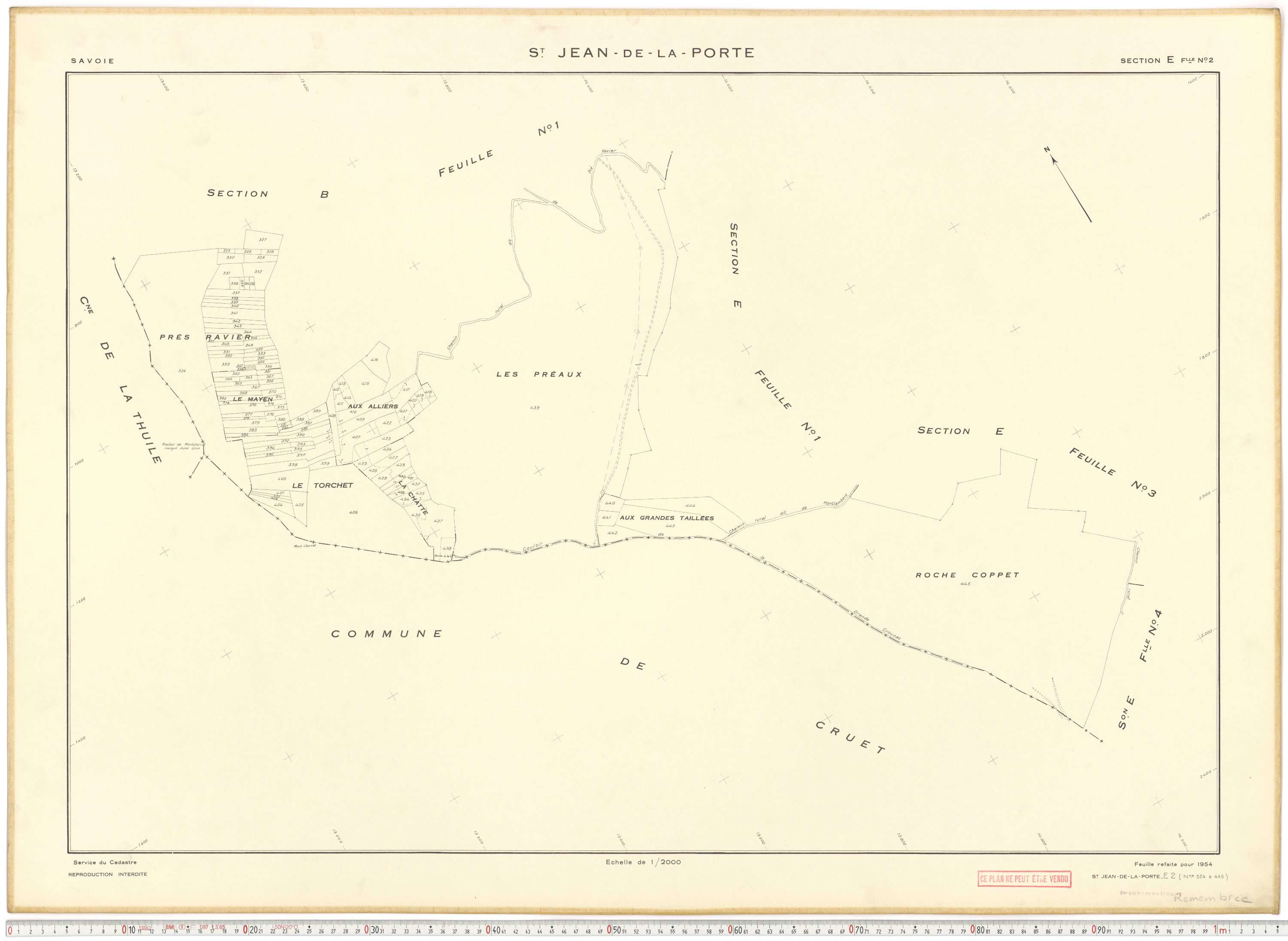 Saint-Jean-de-la-Porte - Cadastre rénové (1954).