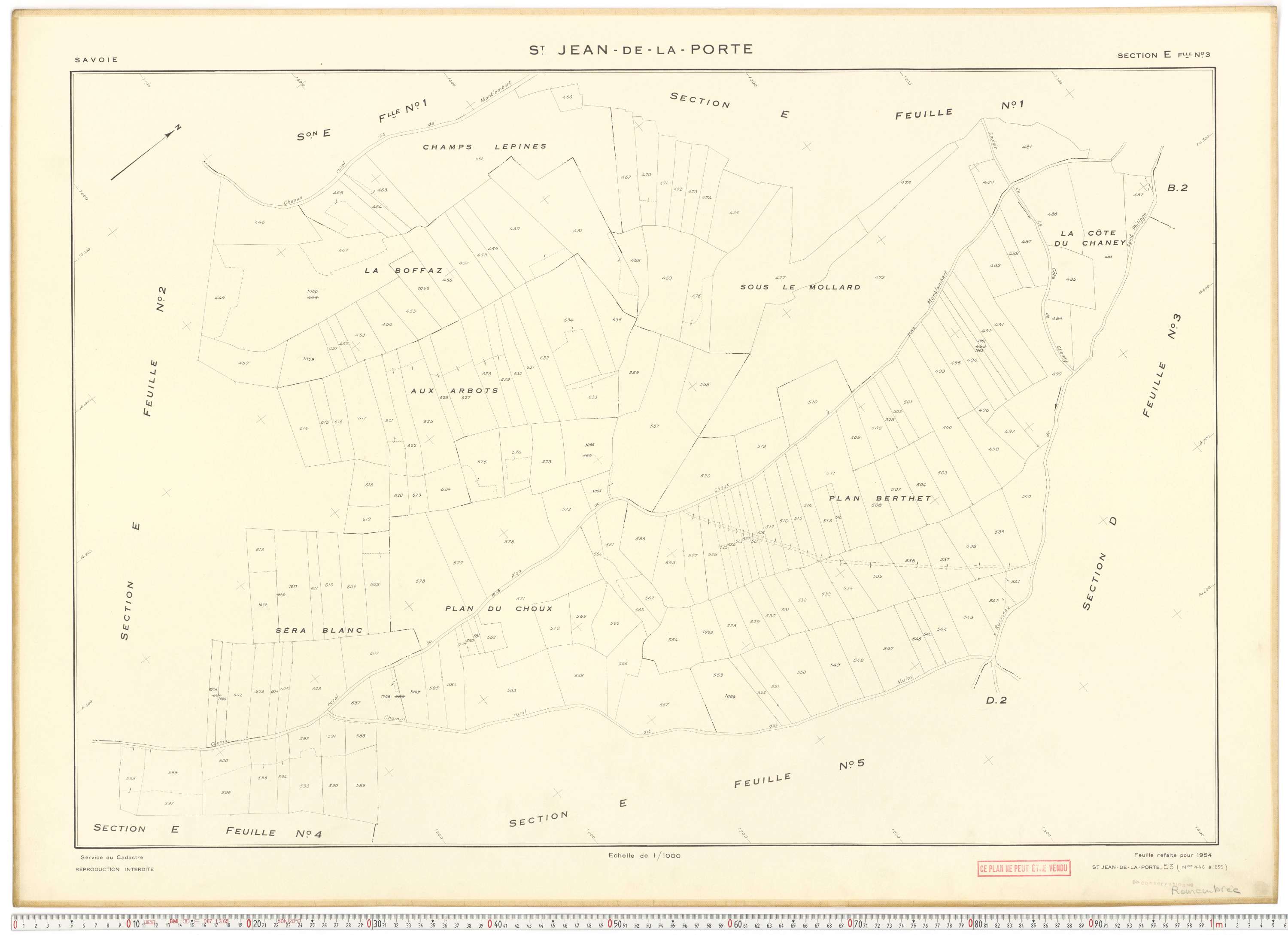 Saint-Jean-de-la-Porte - Cadastre rénové (1954).