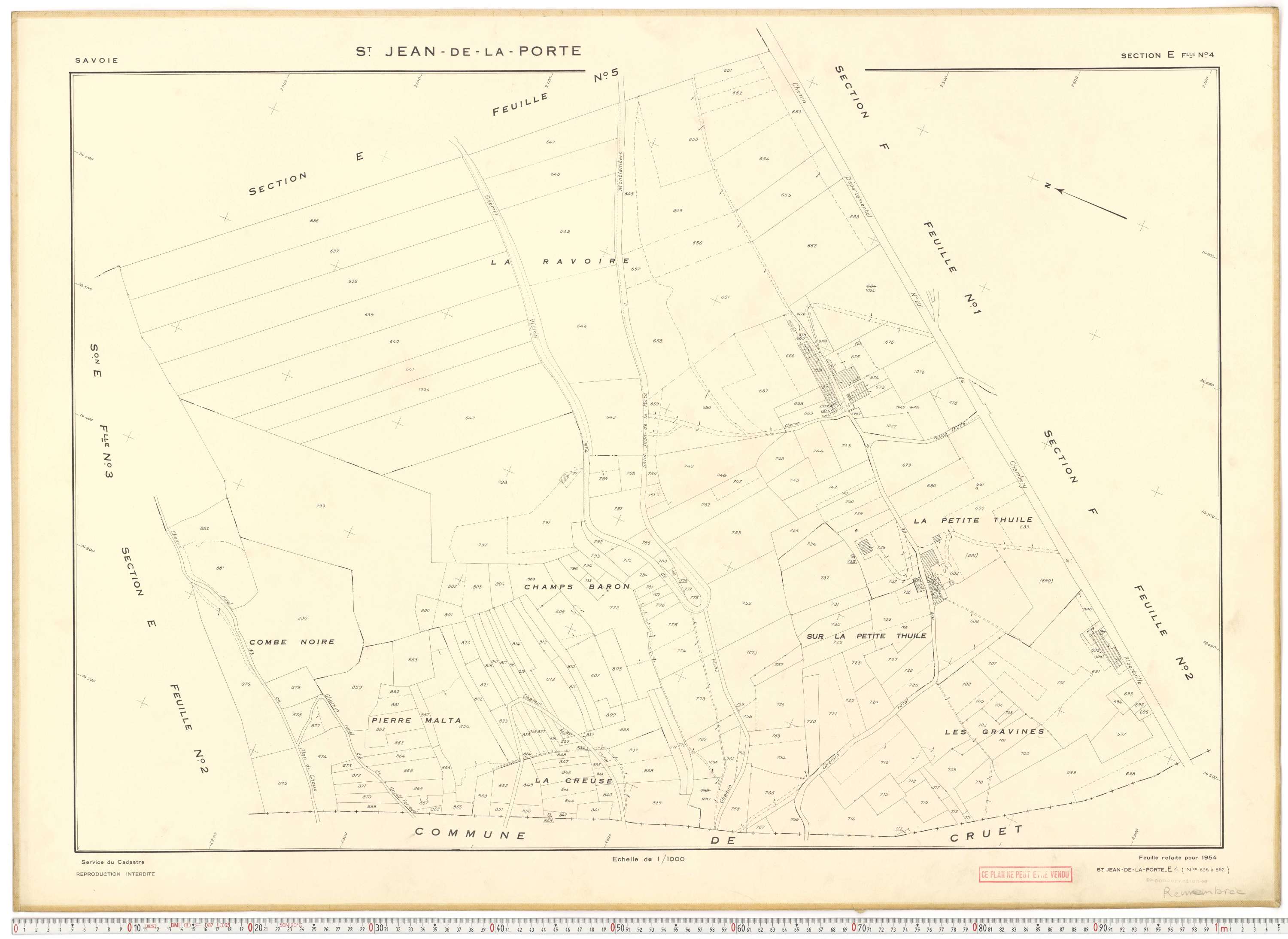 Saint-Jean-de-la-Porte - Cadastre rénové (1954).