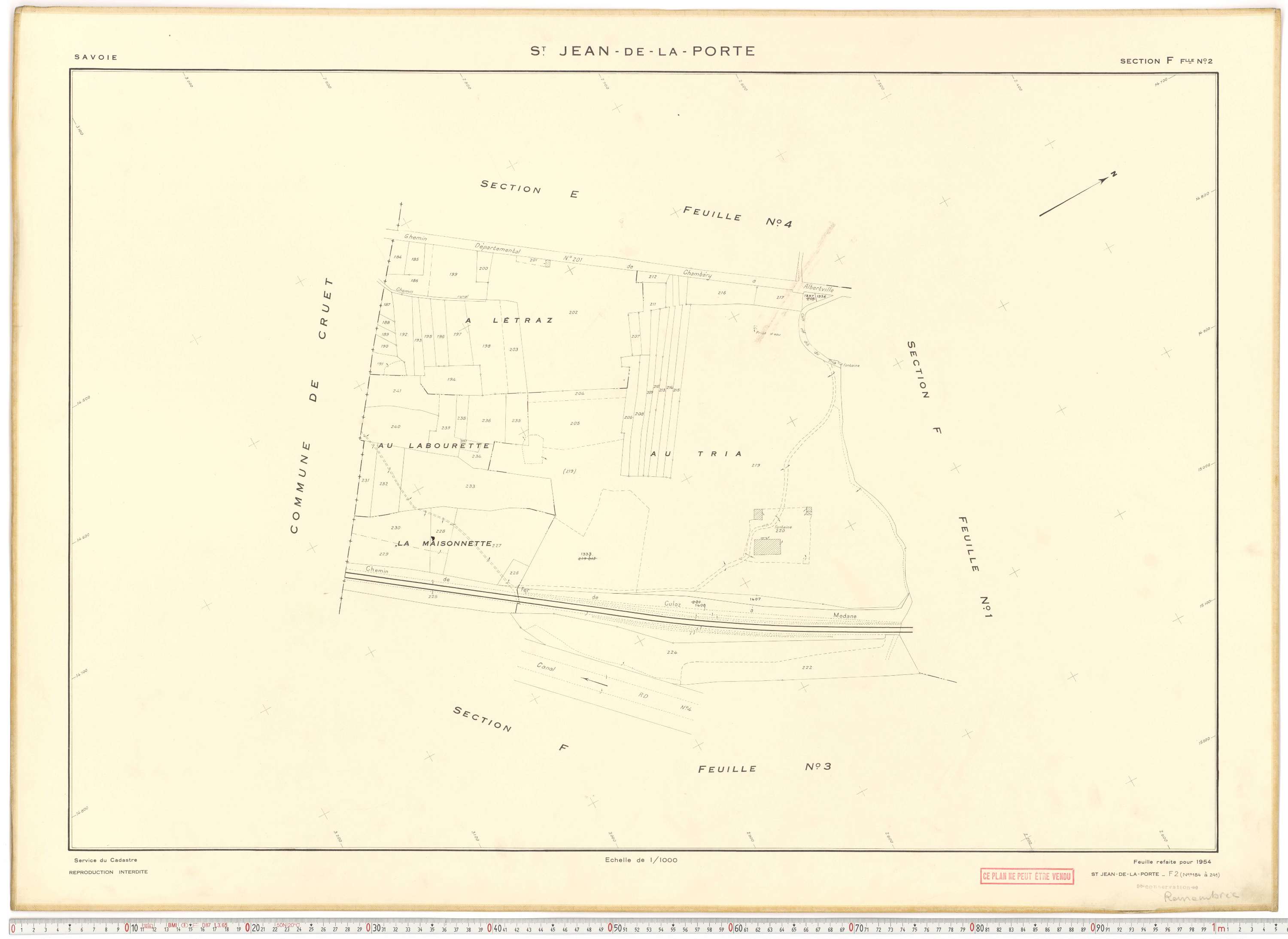 Saint-Jean-de-la-Porte - Cadastre rénové (1954).