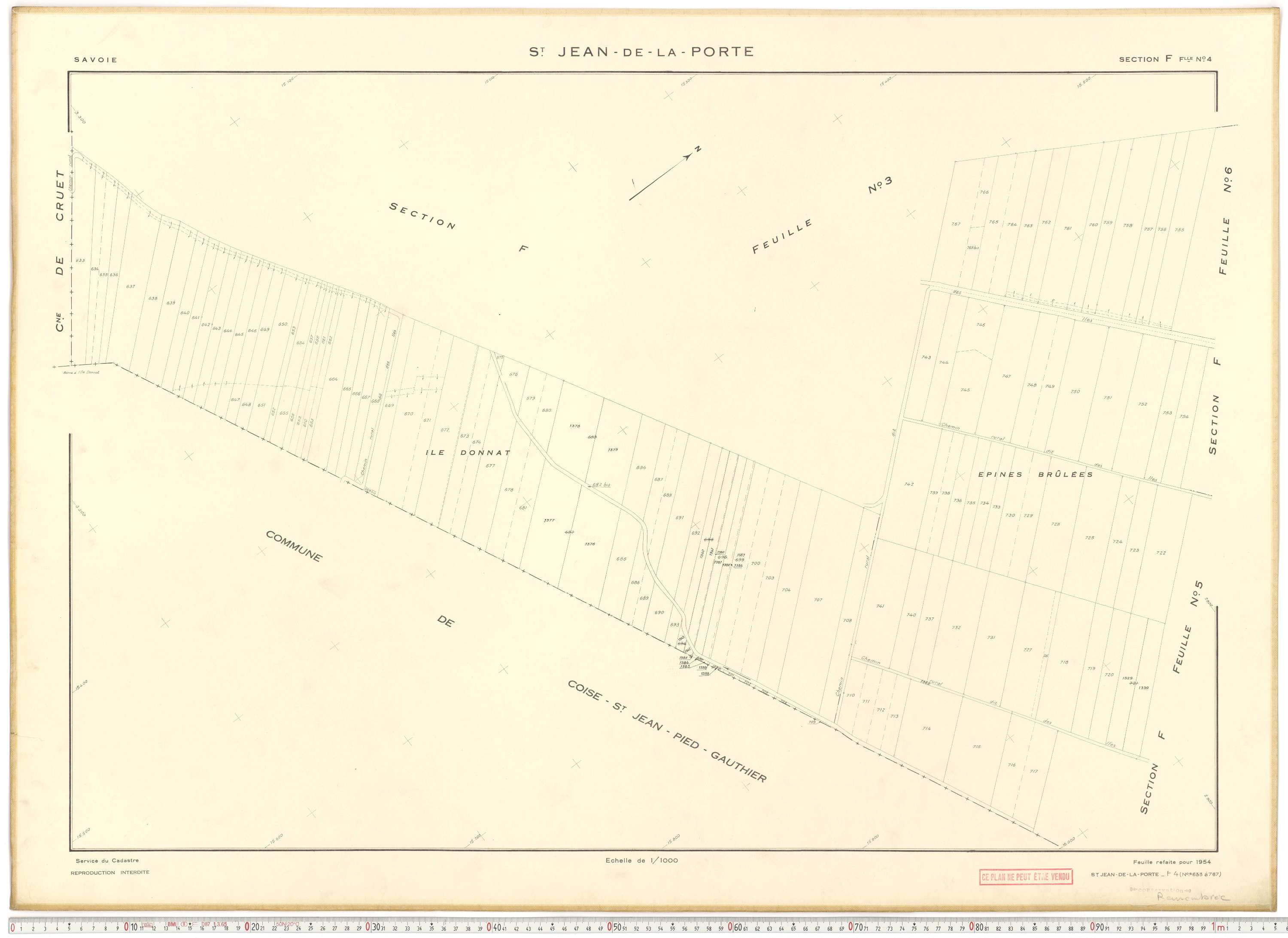 Saint-Jean-de-la-Porte - Cadastre rénové (1954).