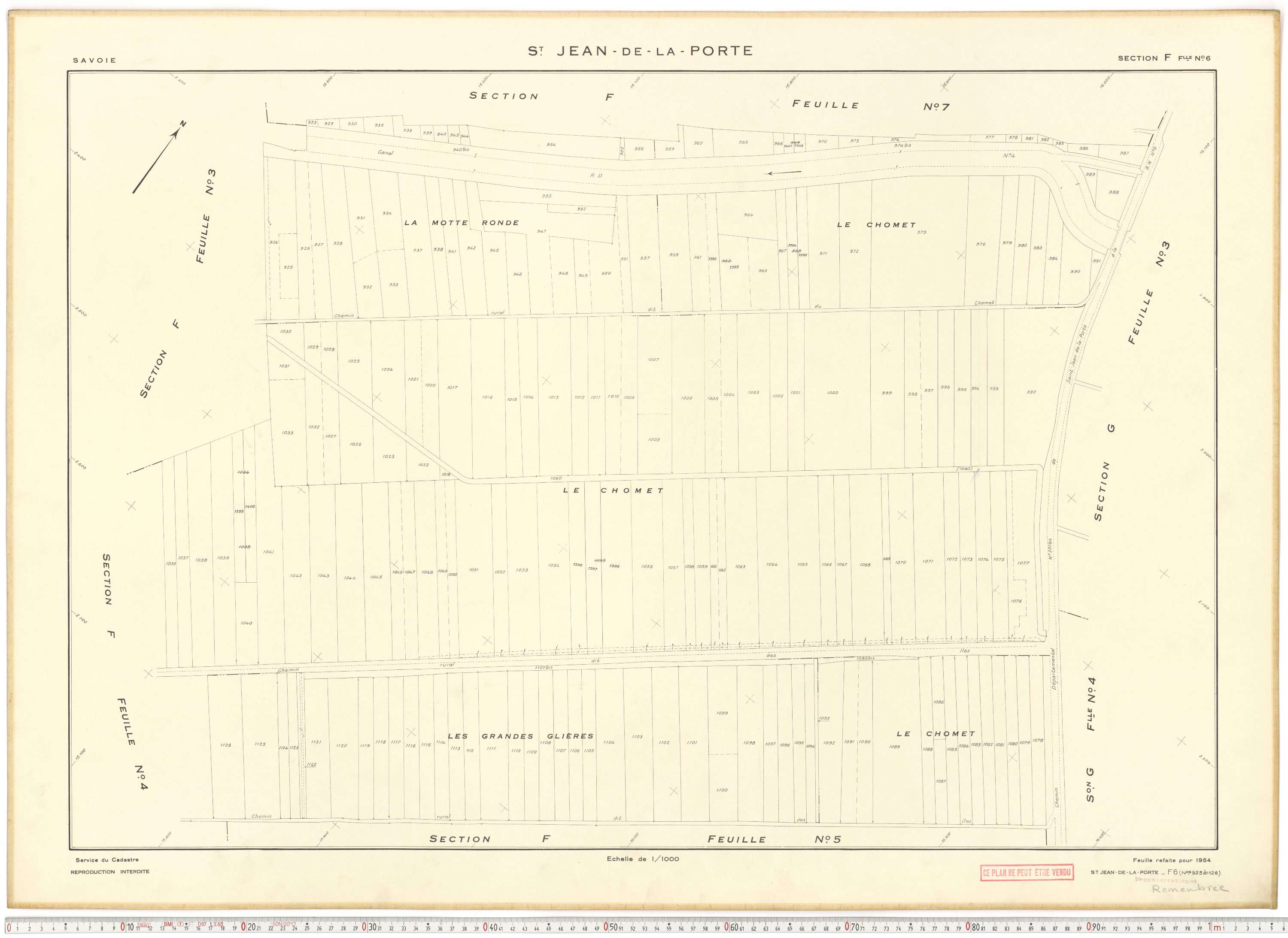 Saint-Jean-de-la-Porte - Cadastre rénové (1954).