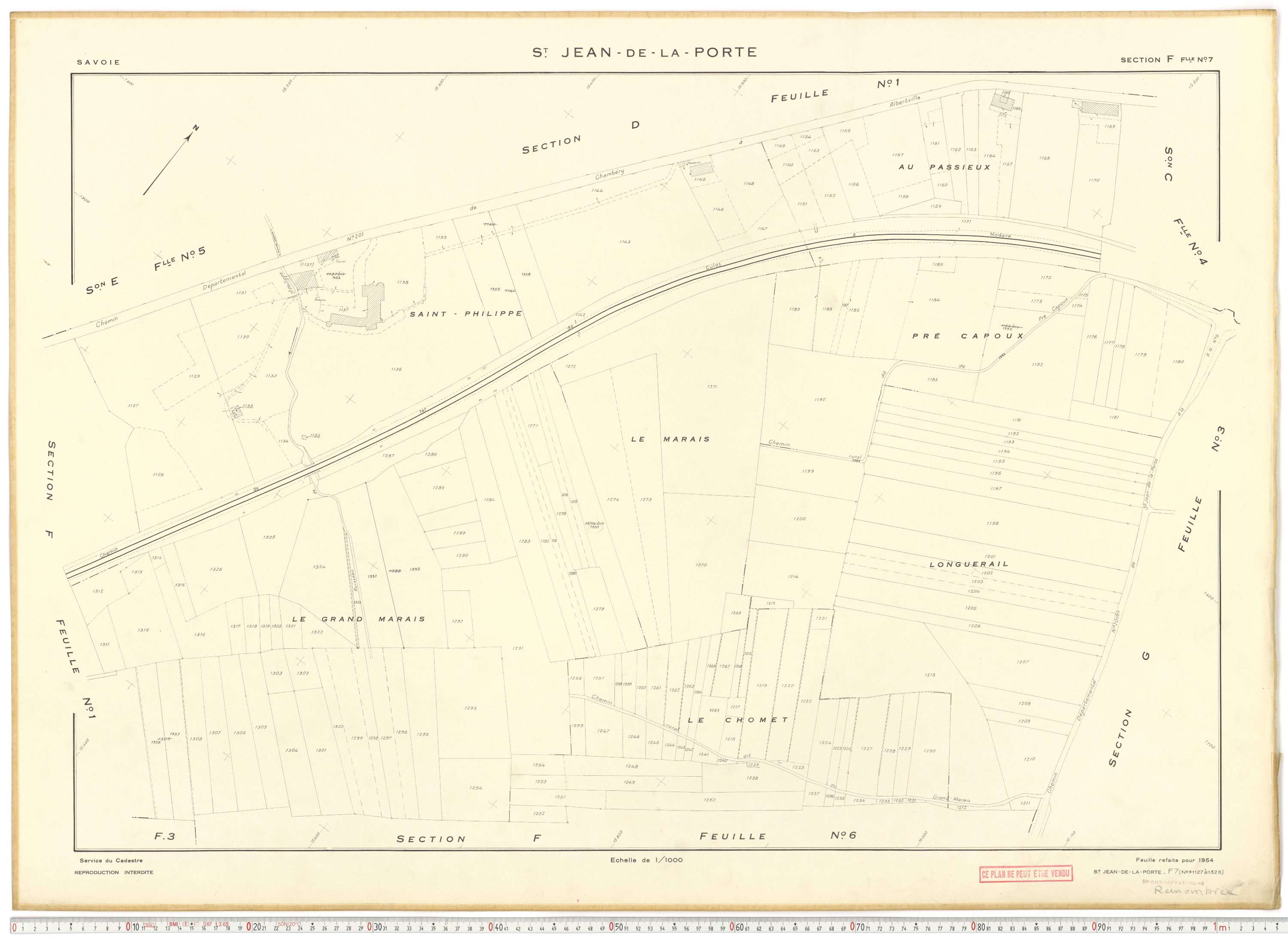 Saint-Jean-de-la-Porte - Cadastre rénové (1954).