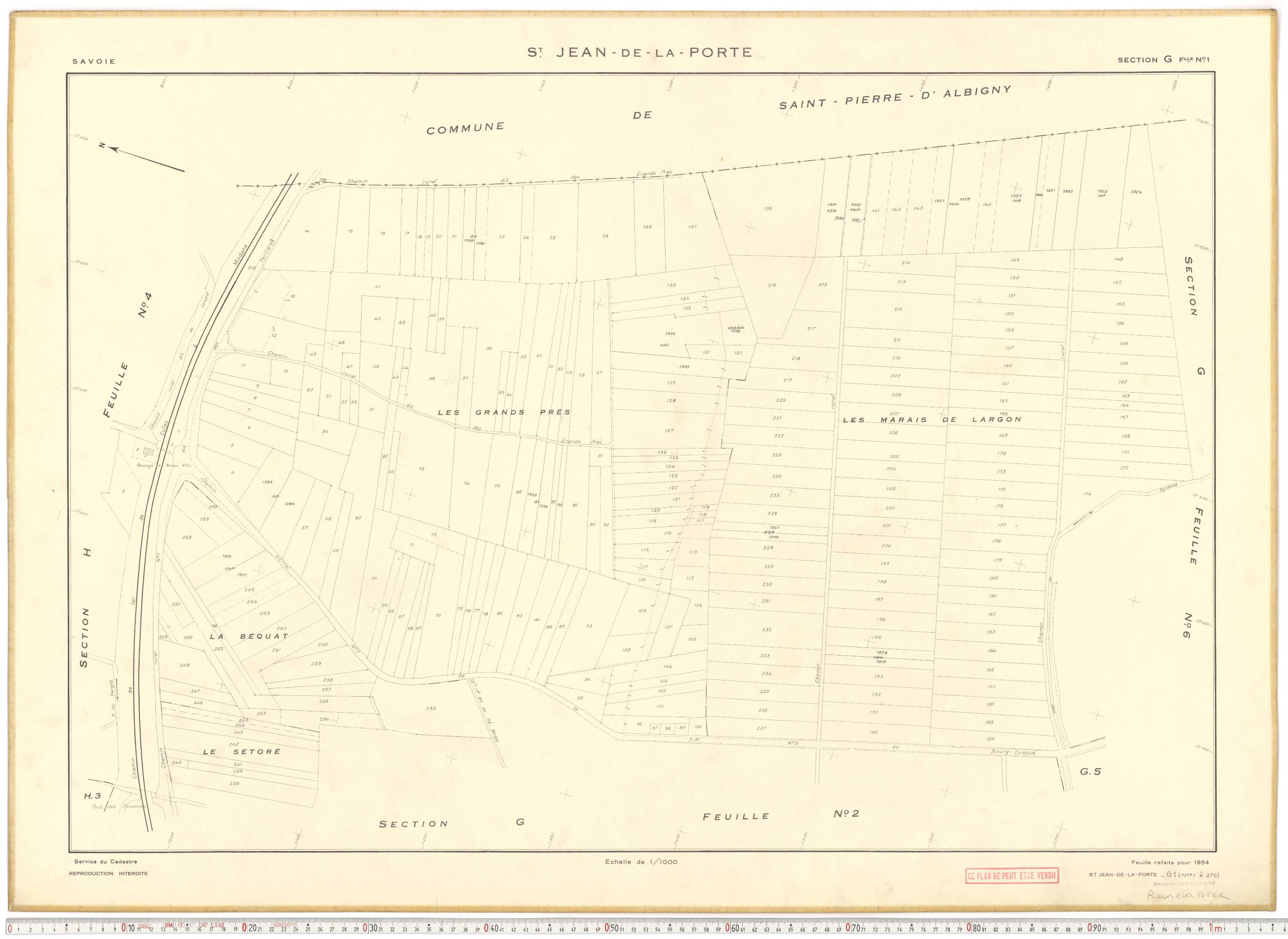 Saint-Jean-de-la-Porte - Cadastre rénové (1954).
