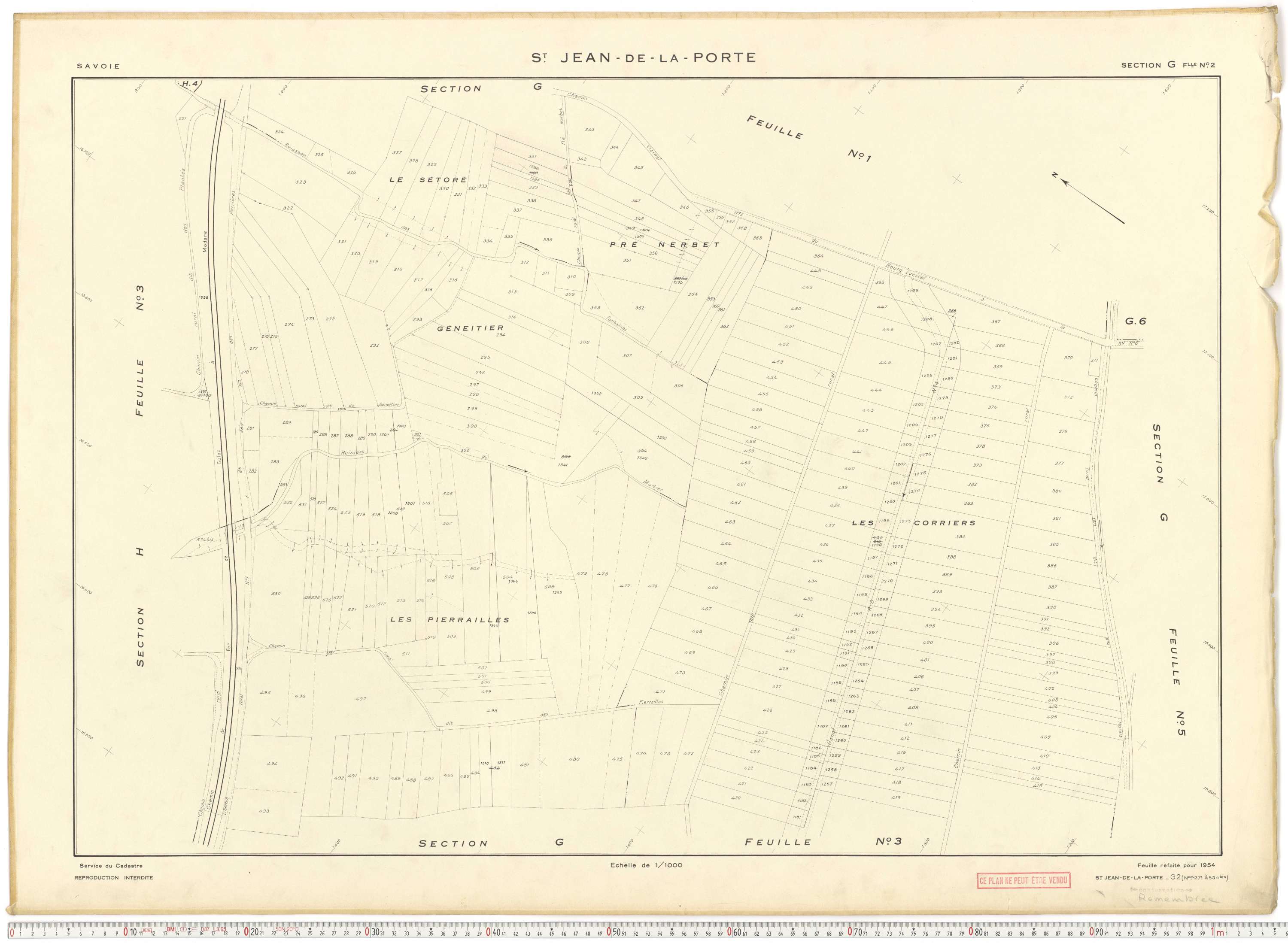 Saint-Jean-de-la-Porte - Cadastre rénové (1954).