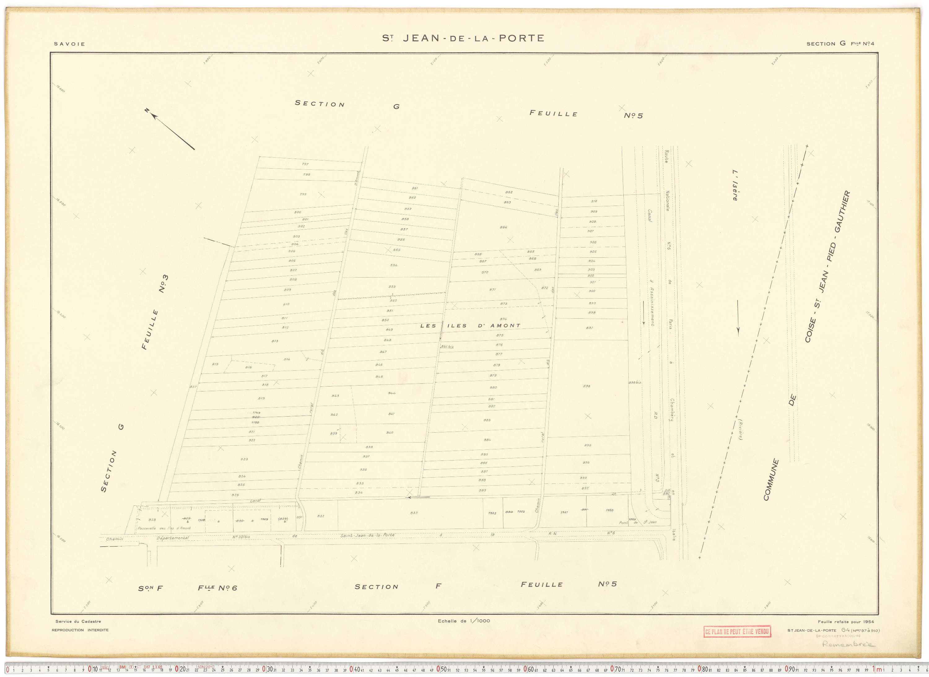 Saint-Jean-de-la-Porte - Cadastre rénové (1954).