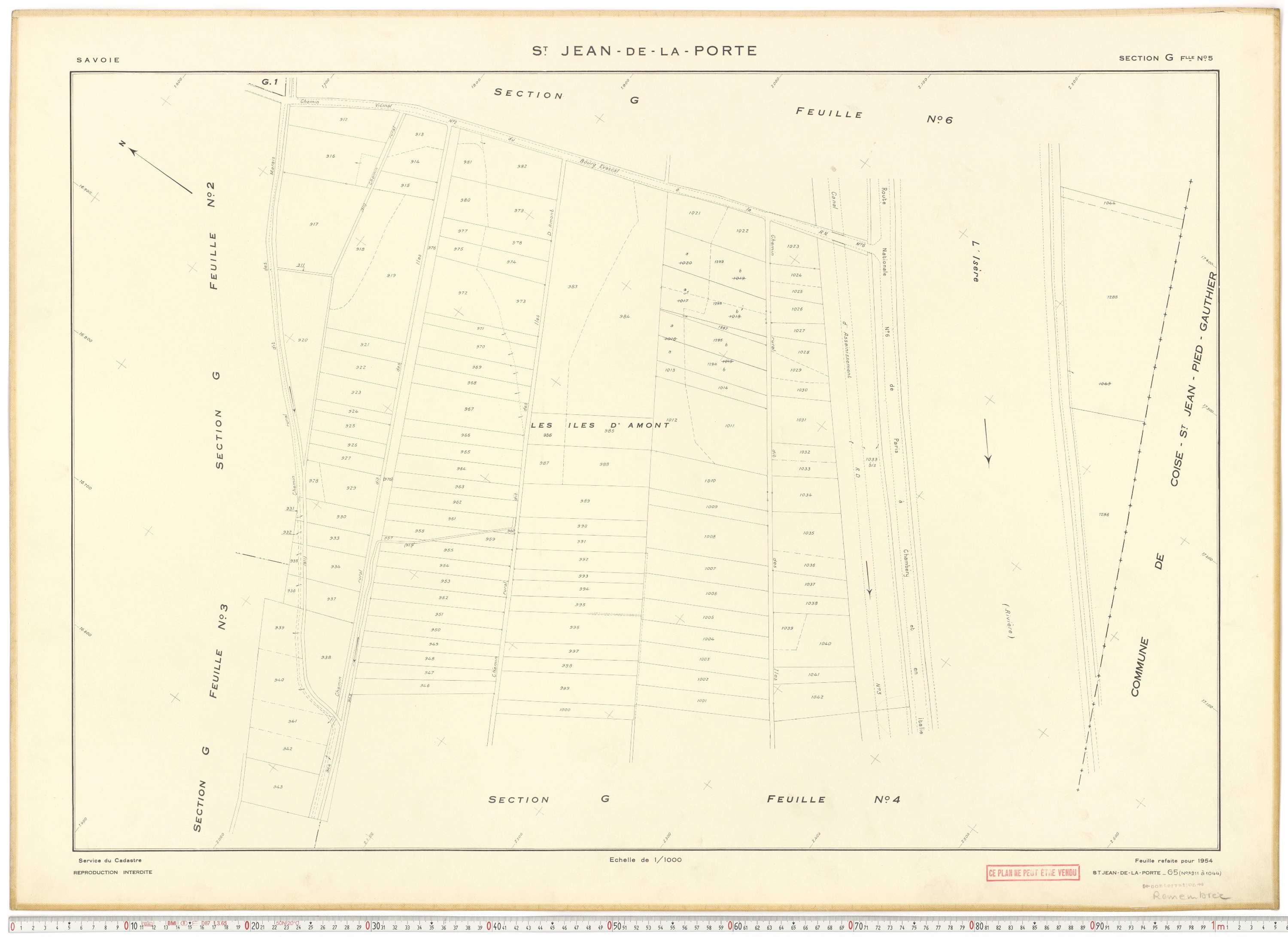 Saint-Jean-de-la-Porte - Cadastre rénové (1954).